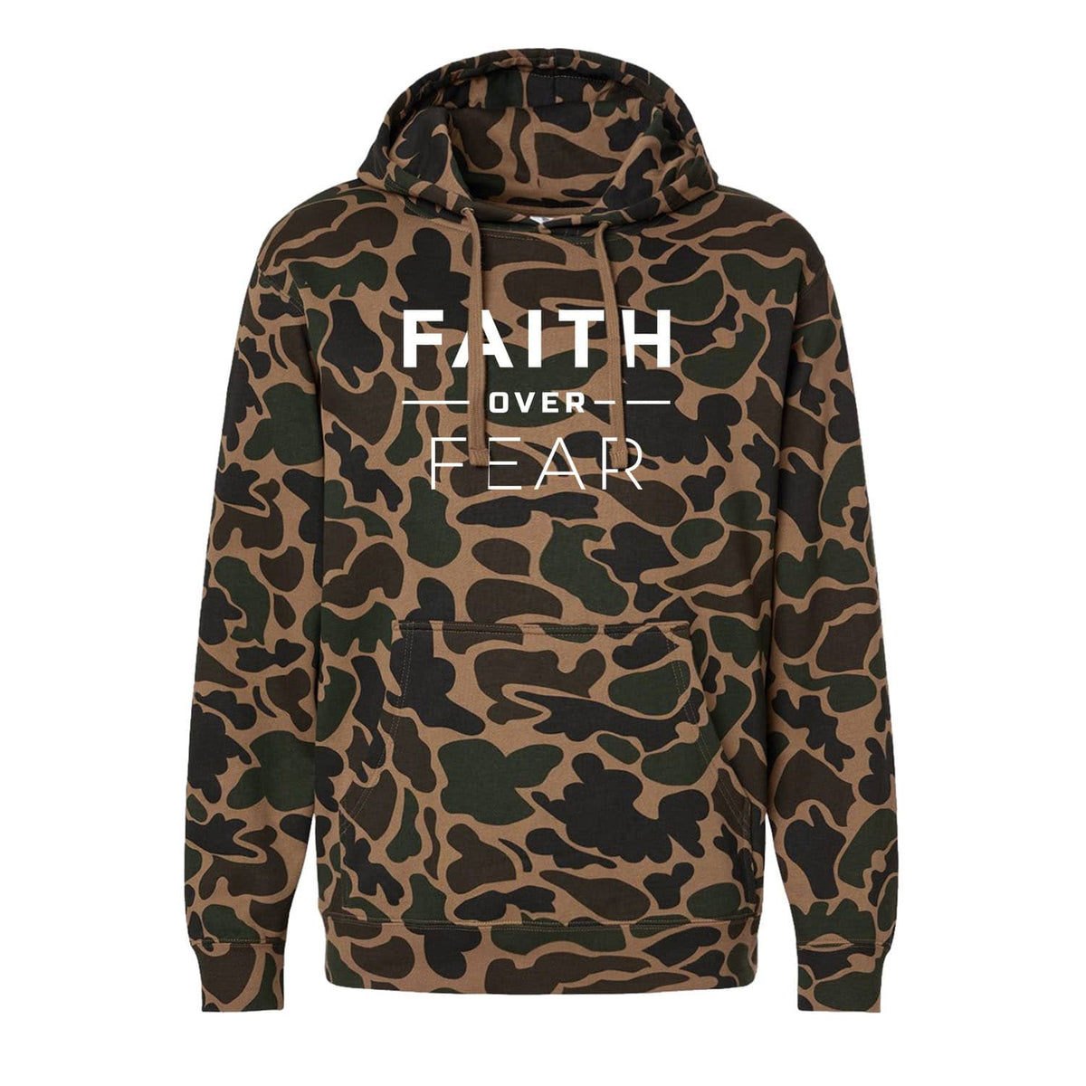 Faith Over Fear Hoodie in Duck Camo
