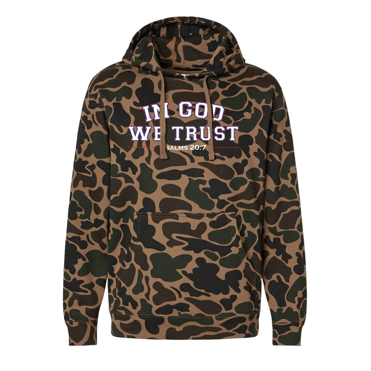 OurTrueGod Customs Apparel Hoodie / Duck Camo / S In God We Trust - Psalms 20:7 Hoodie