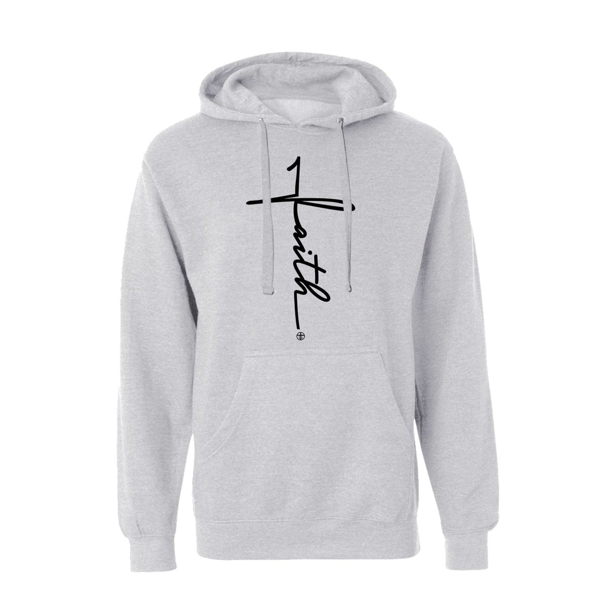 Faith Cross Hoodie in Grey Heather