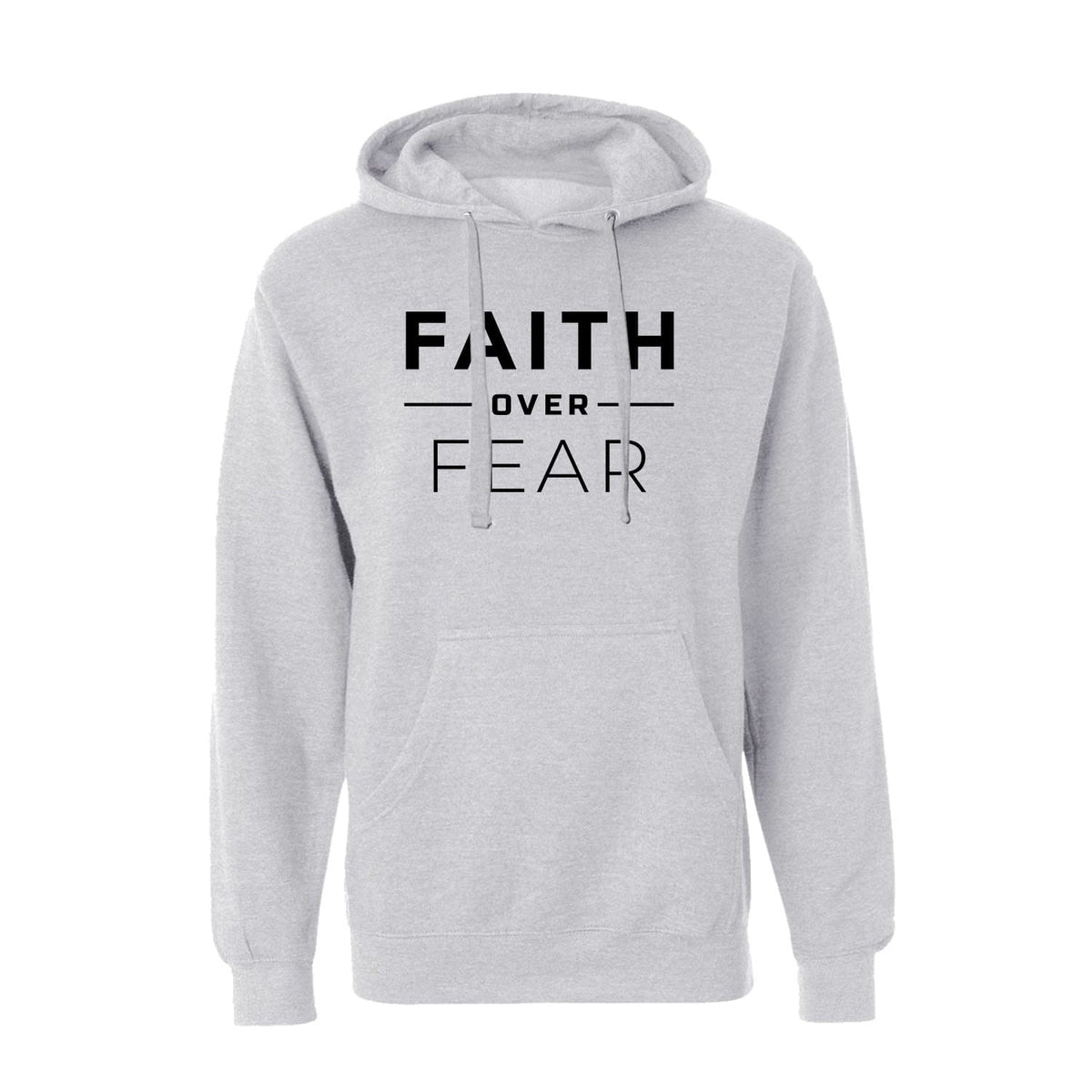 Faith Over Fear Hoodie in Grey Heather