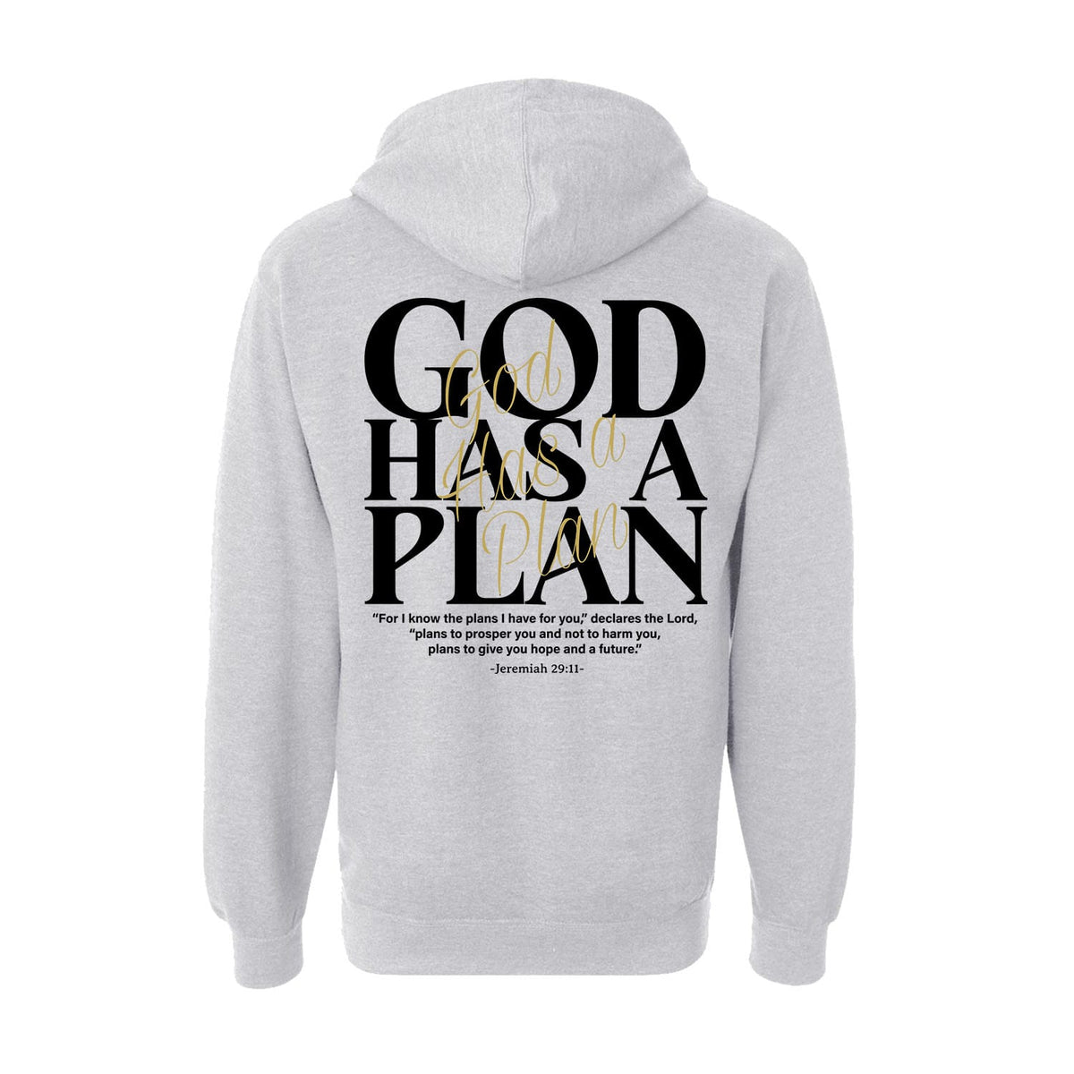 God Has A Plan Hoodie in Grey Heather