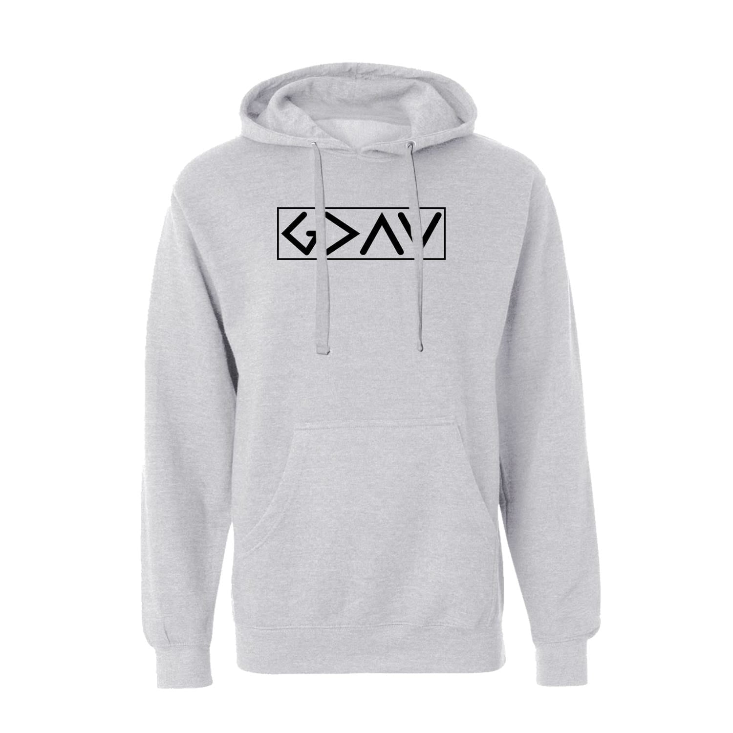 OurTrueGod Customs Apparel Hoodie / Grey Heather / S God is Greater than the High and Lows Hoodie