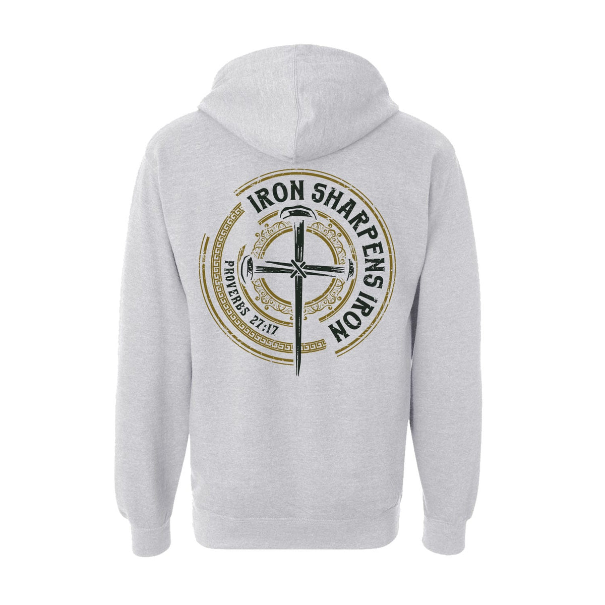 Iron Sharpens Iron - Proverbs 27:17 Hoodie in Grey Heather