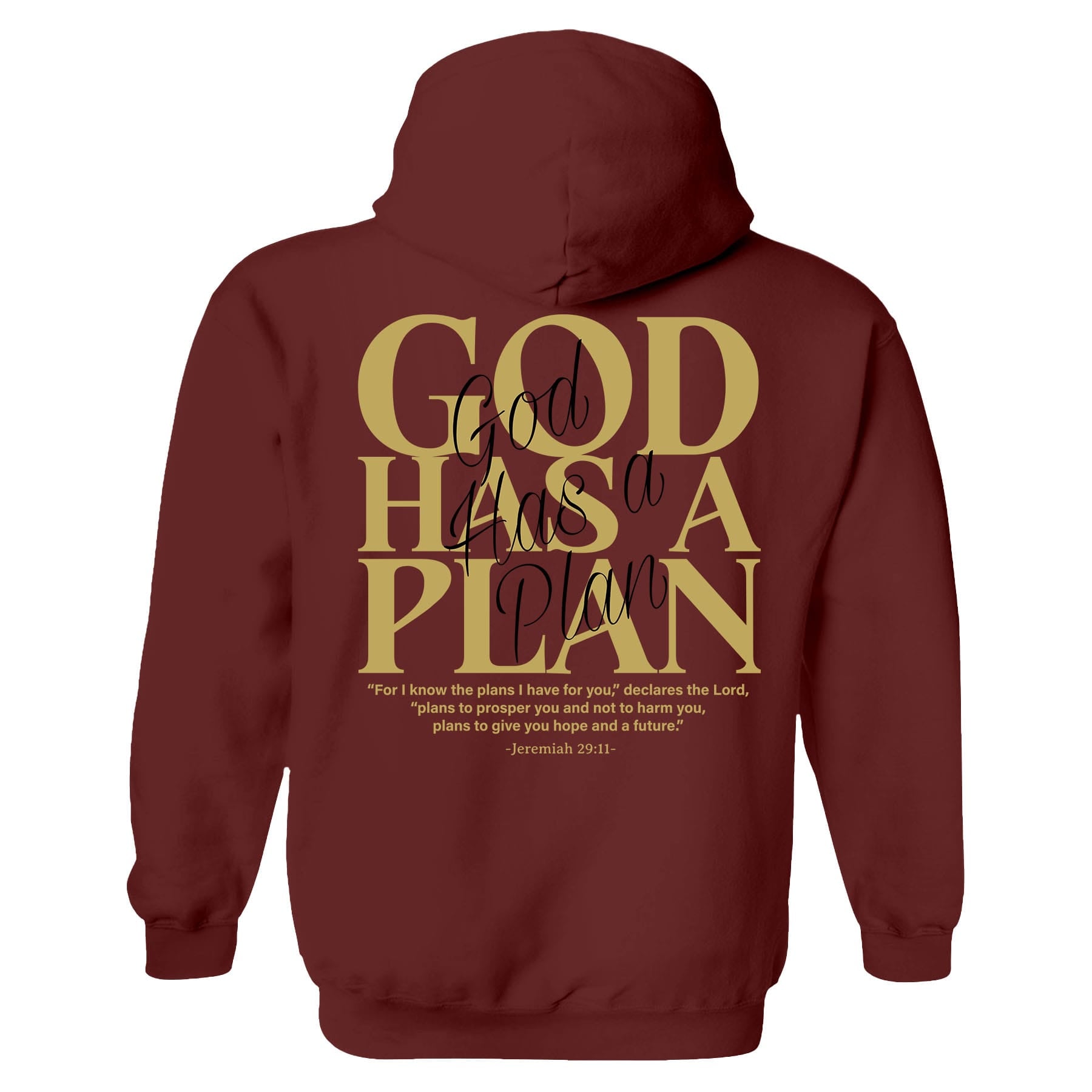 OurTrueGod Customs Apparel Hoodie / Maroon / S God Has A Plan Hoodie