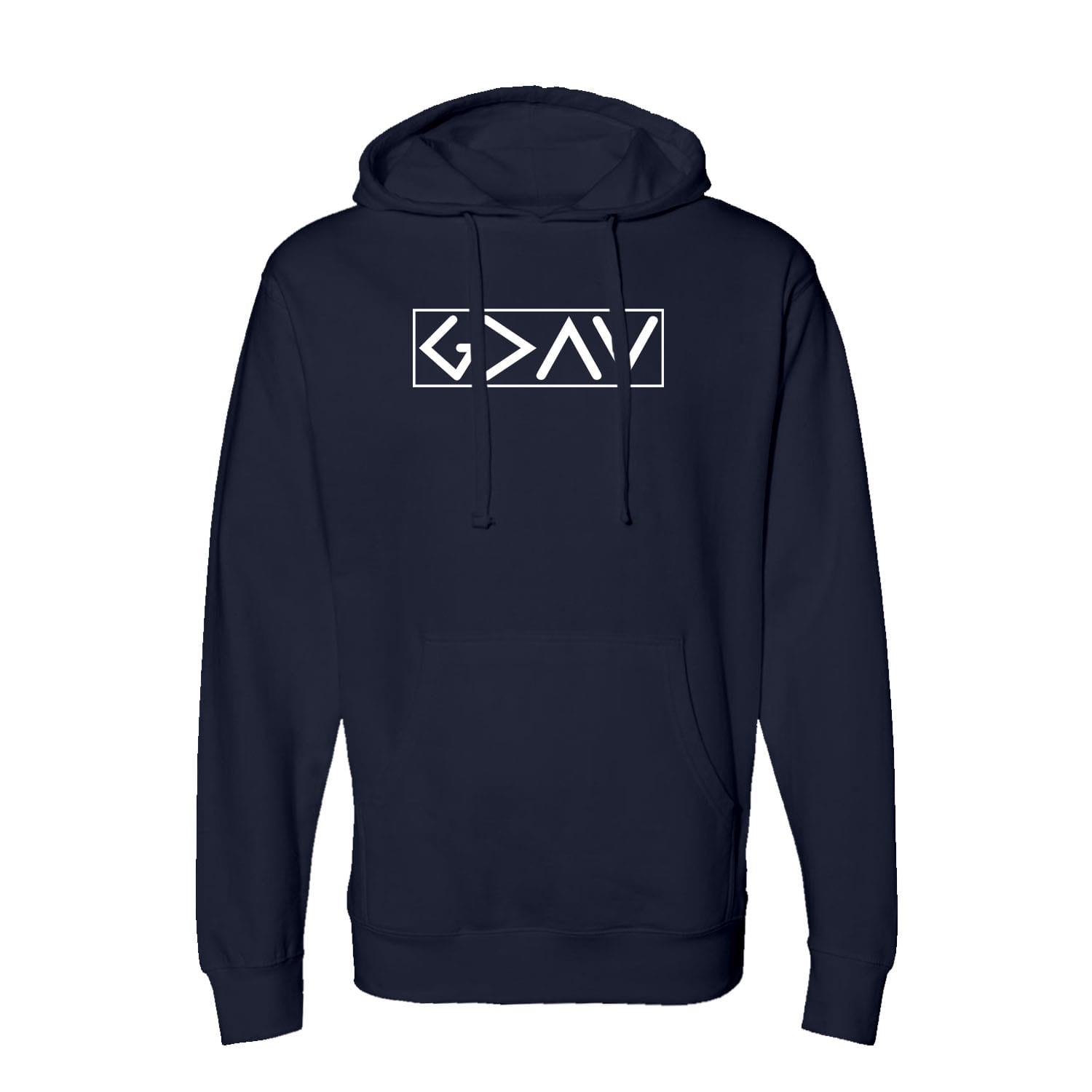 OurTrueGod Customs Apparel Hoodie / Navy / S God is Greater than the High and Lows Hoodie
