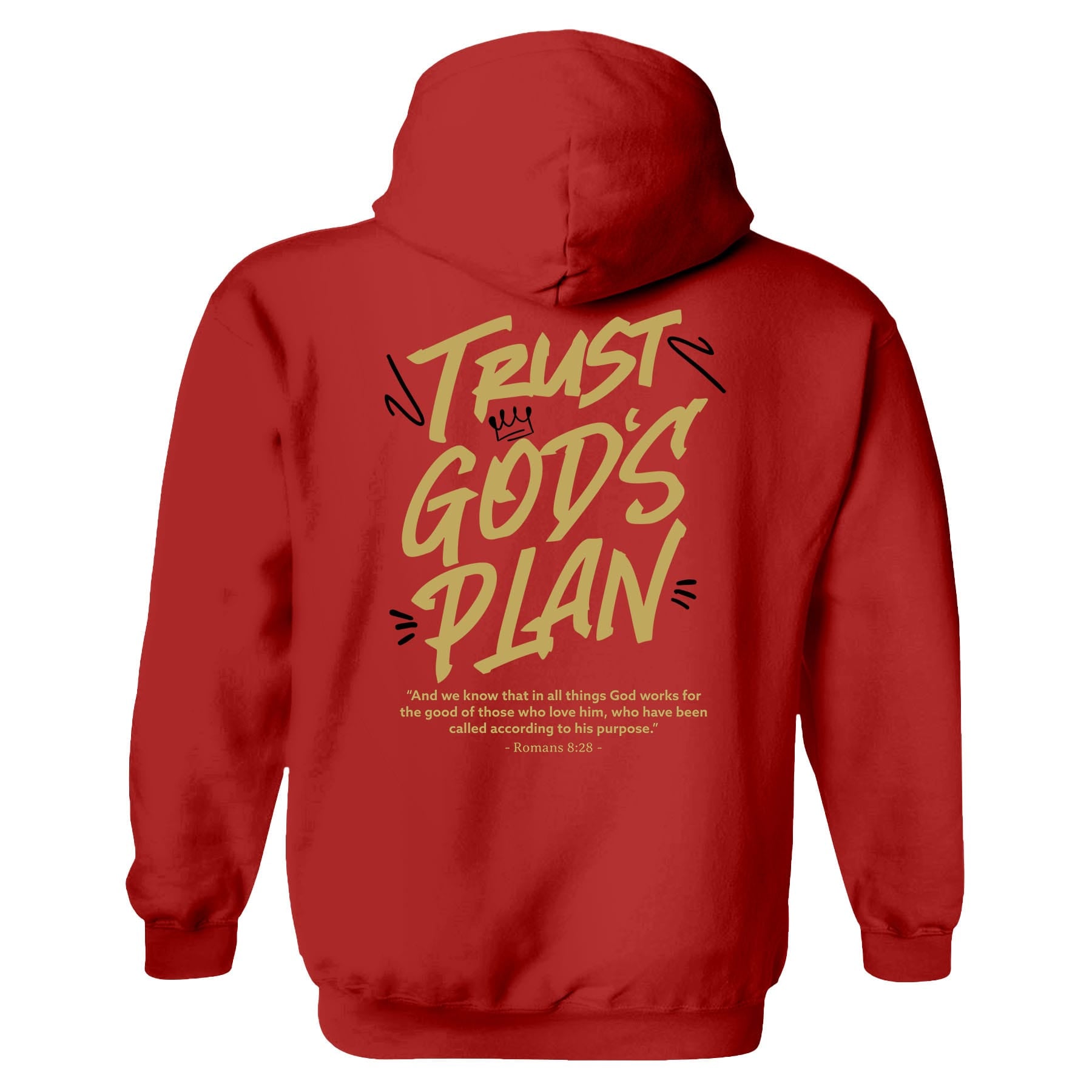 OurTrueGod Customs Apparel Hoodie / Red / S Trust God's Plan Hoodie