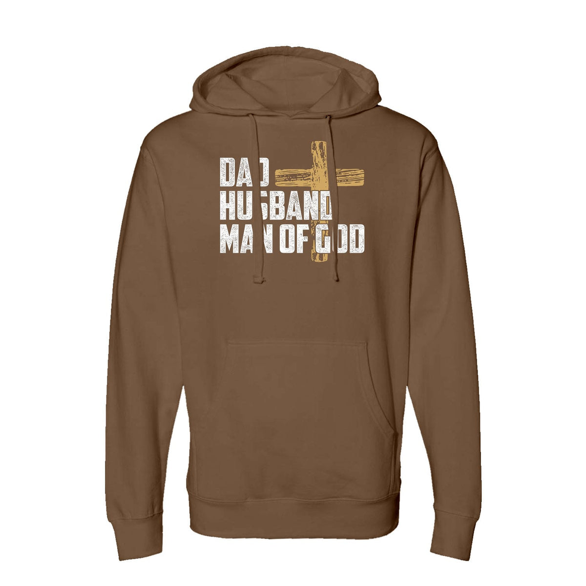 Dad, Husband, Man Of God Hoodie in Saddle