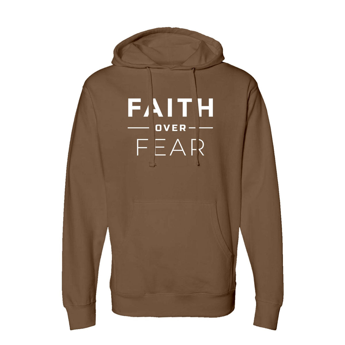 Faith Over Fear Hoodie in Saddle