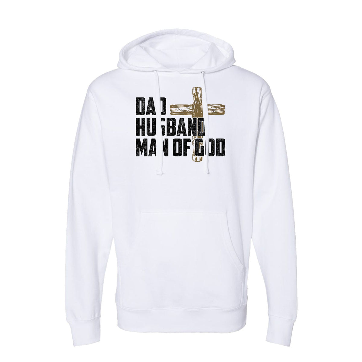 Dad, Husband, Man Of God Hoodie in White