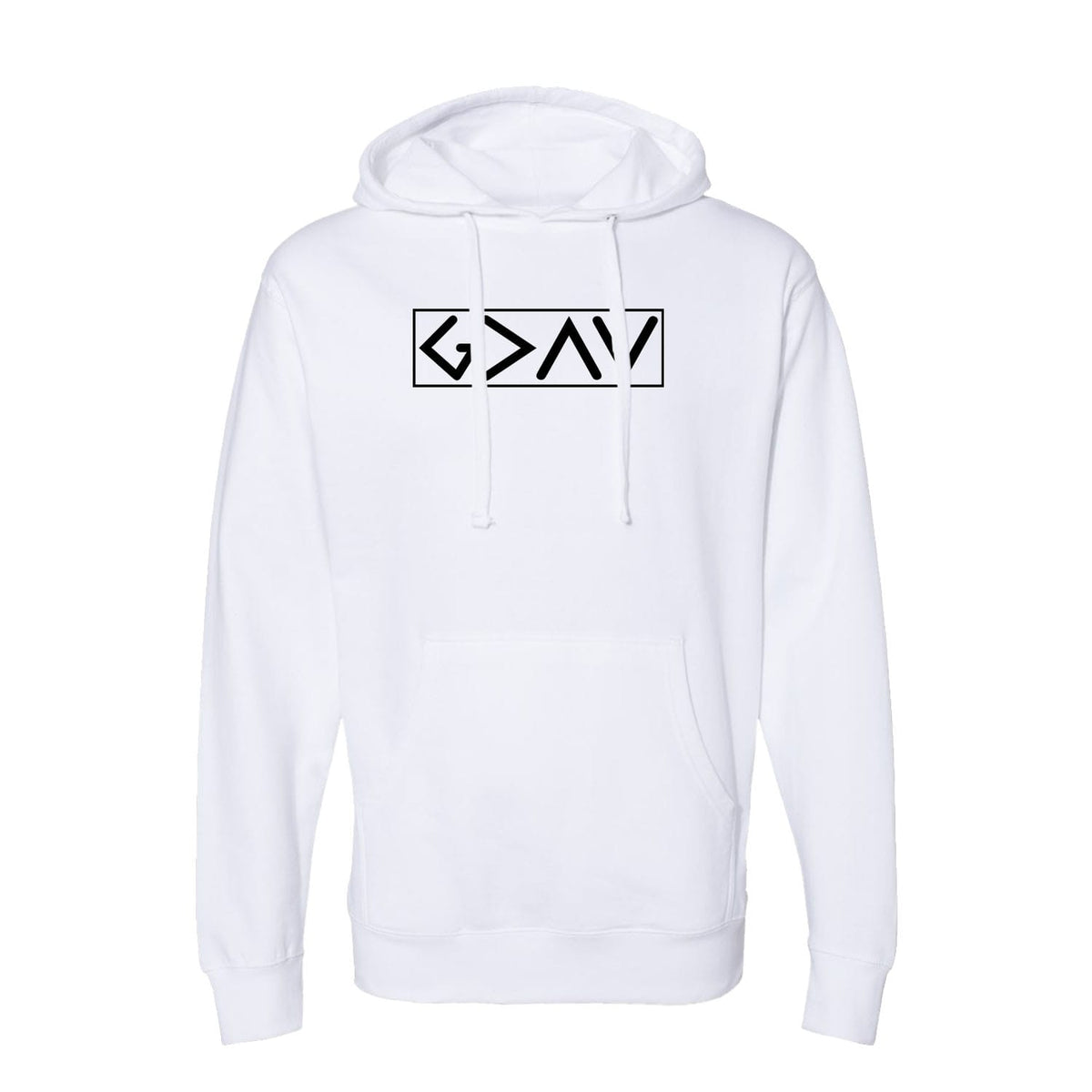 God is Greater than the High and Lows Hoodie in White