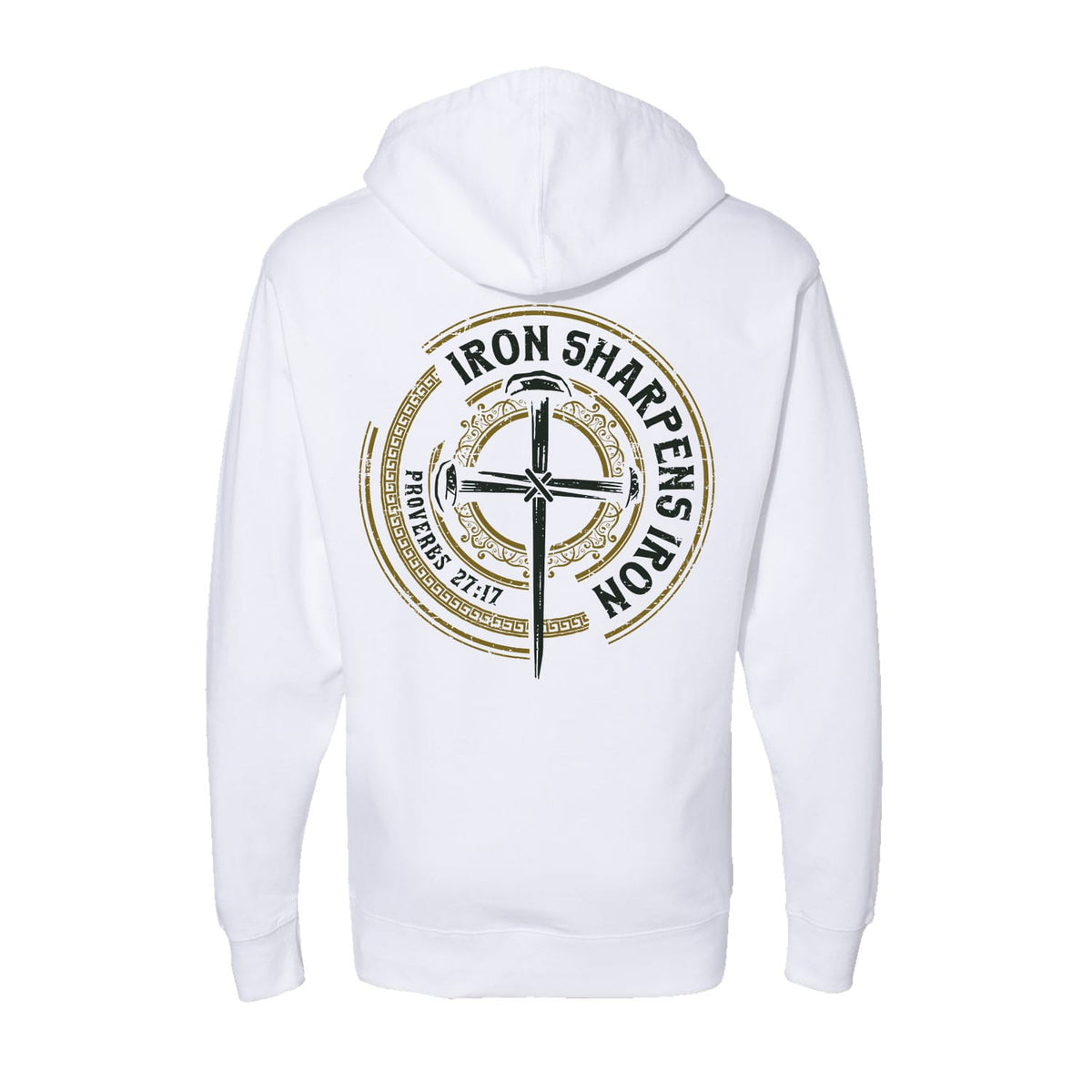 Iron Sharpens Iron - Proverbs 27:17 Hoodie in White