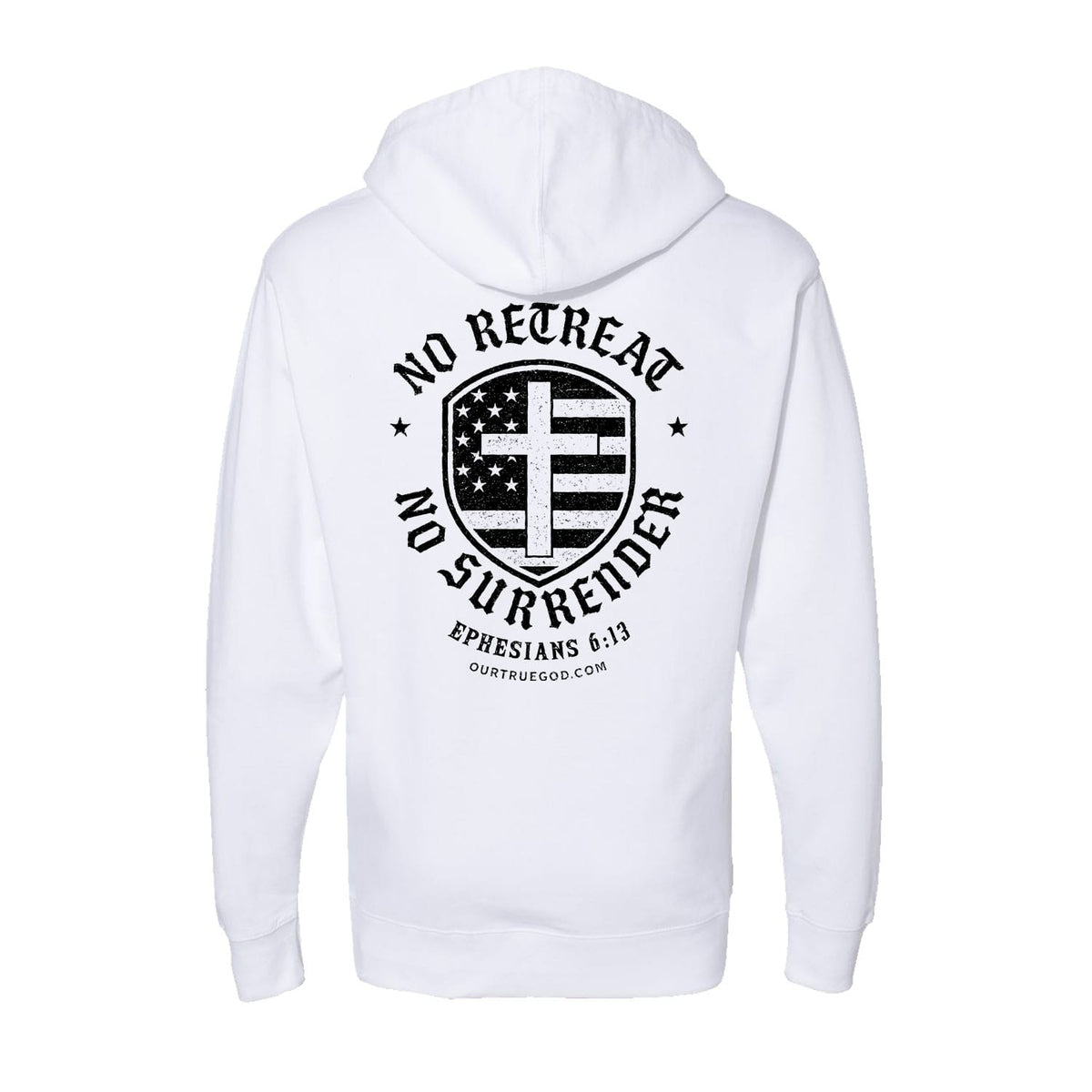 No Retreat Hoodie in White