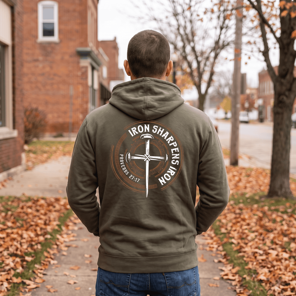 OurTrueGod Customs Apparel Iron Sharpens Iron - Proverbs 27:17 Hoodie