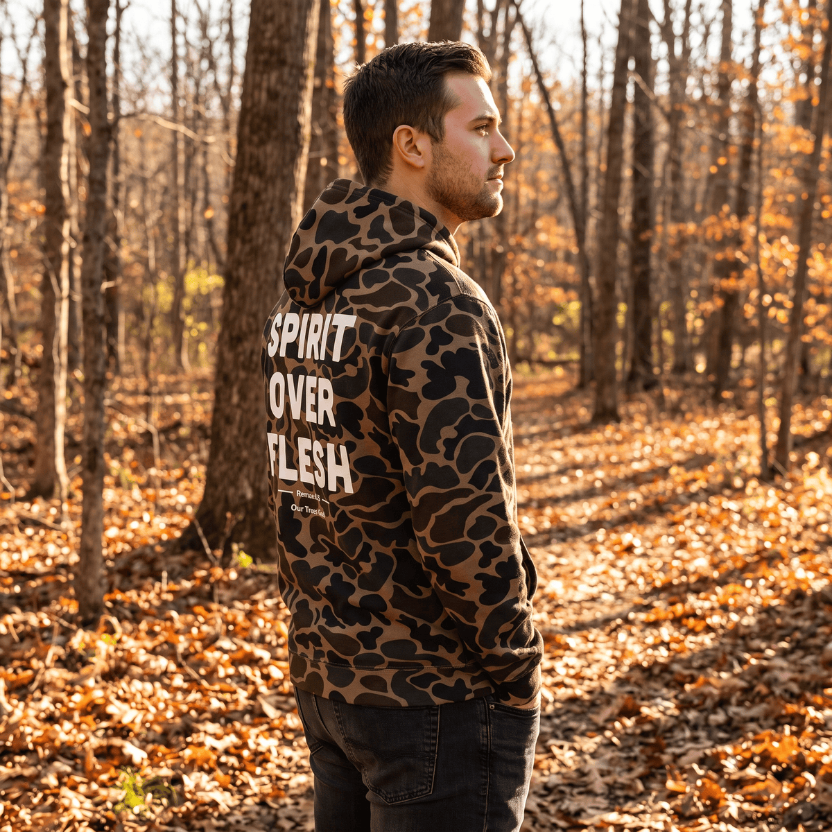 OurTrueGod Customs Apparel Romans 7: Spirit Over Flesh Hoodie