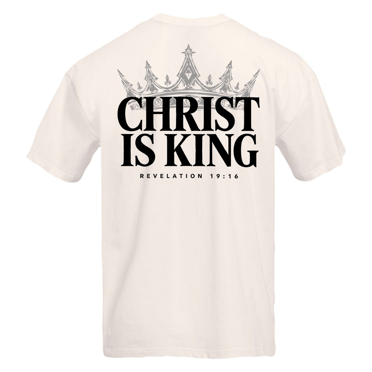OurTrueGod Customs Apparel T-Shirt / Bone / S Christ Is King Heavyweight Tee