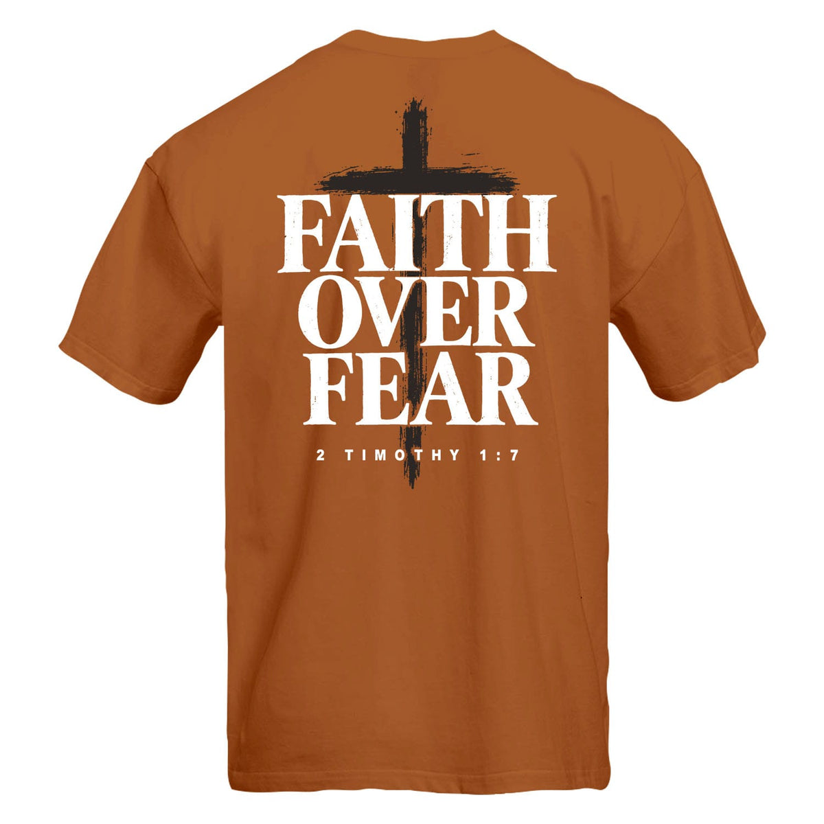 OurTrueGod Customs Apparel T-Shirt / Clay / S Faith Over Fear Heavyweight Tee
