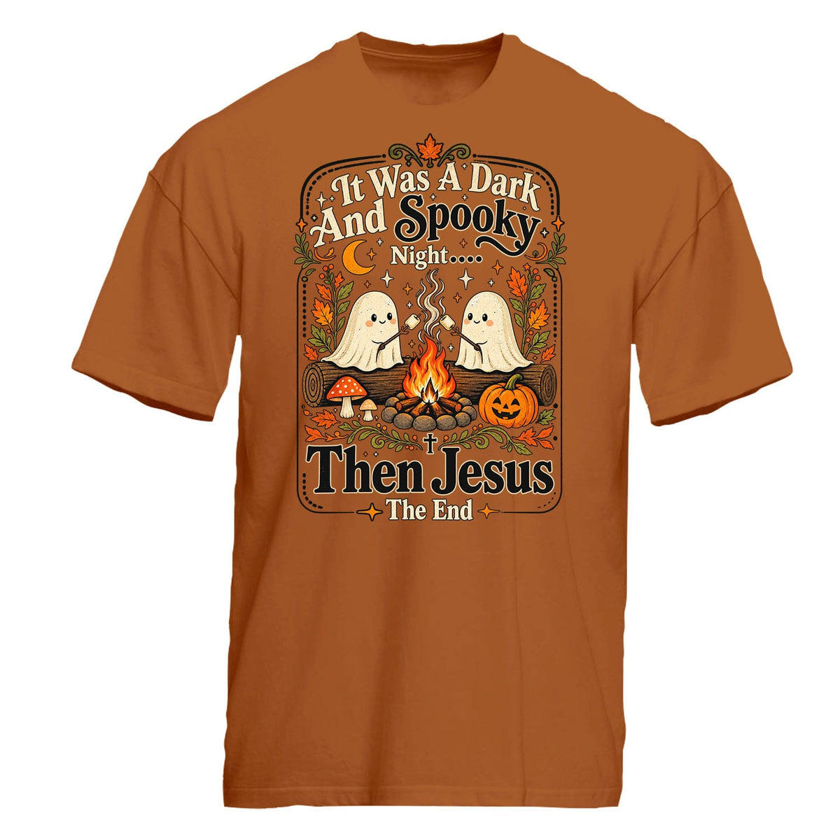 OurTrueGod Customs Apparel T-Shirt / Clay / S It Was A Dark And Spooky Night Heavyweight Tee