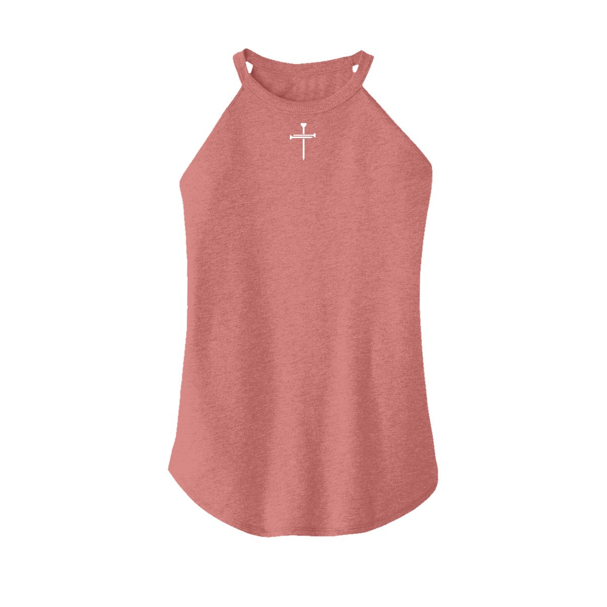 OurTrueGod Customs Apparel Women's Rocker Tank / Blush Frost / XS Nail Cross Rocker Tank (Front)