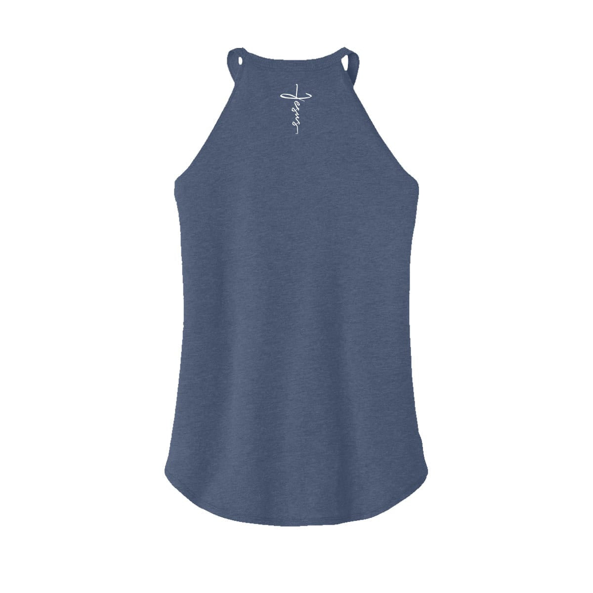 OurTrueGod Customs Apparel Women's Rocker Tank / Navy Frost / XS Jesus Cross Rocker Tank (Back)