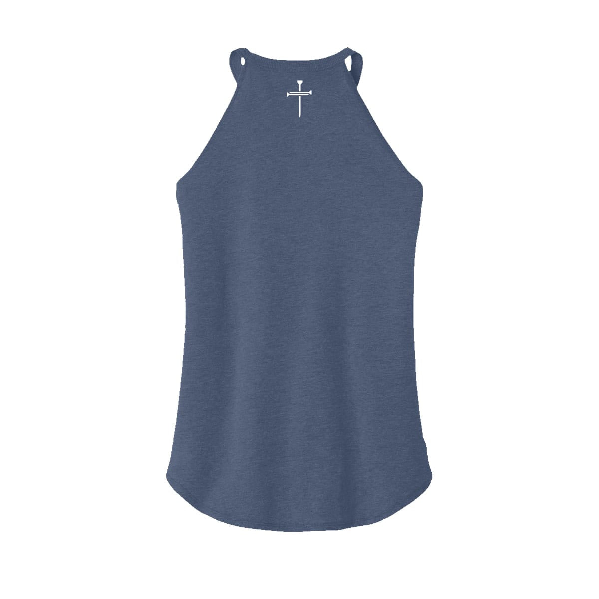 OurTrueGod Customs Apparel Women's Rocker Tank / Navy Frost / XS Nail Cross Rocker Tank (Back)