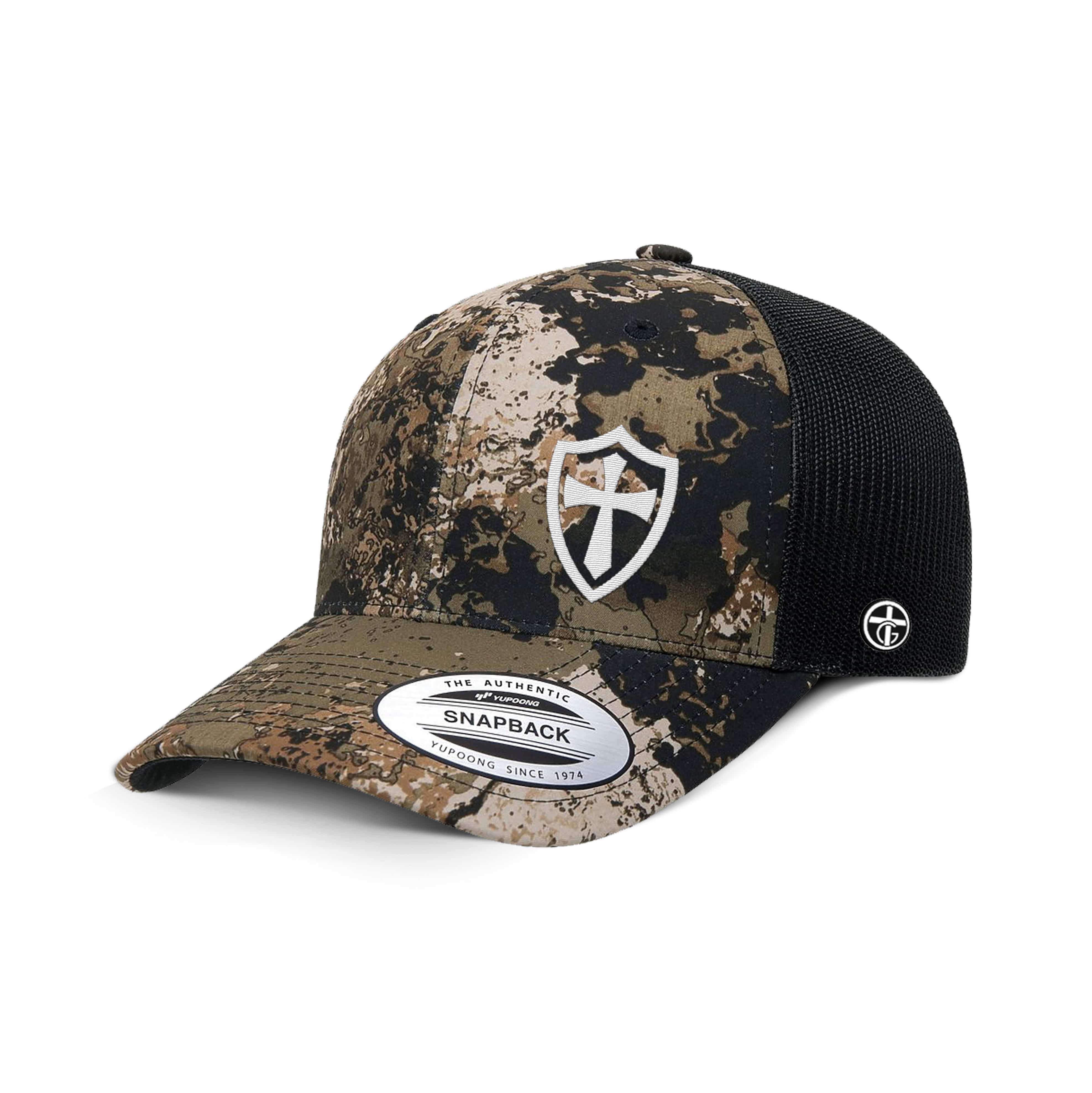 OurTrueGod Customs Hat Cross Shield Camo Hats