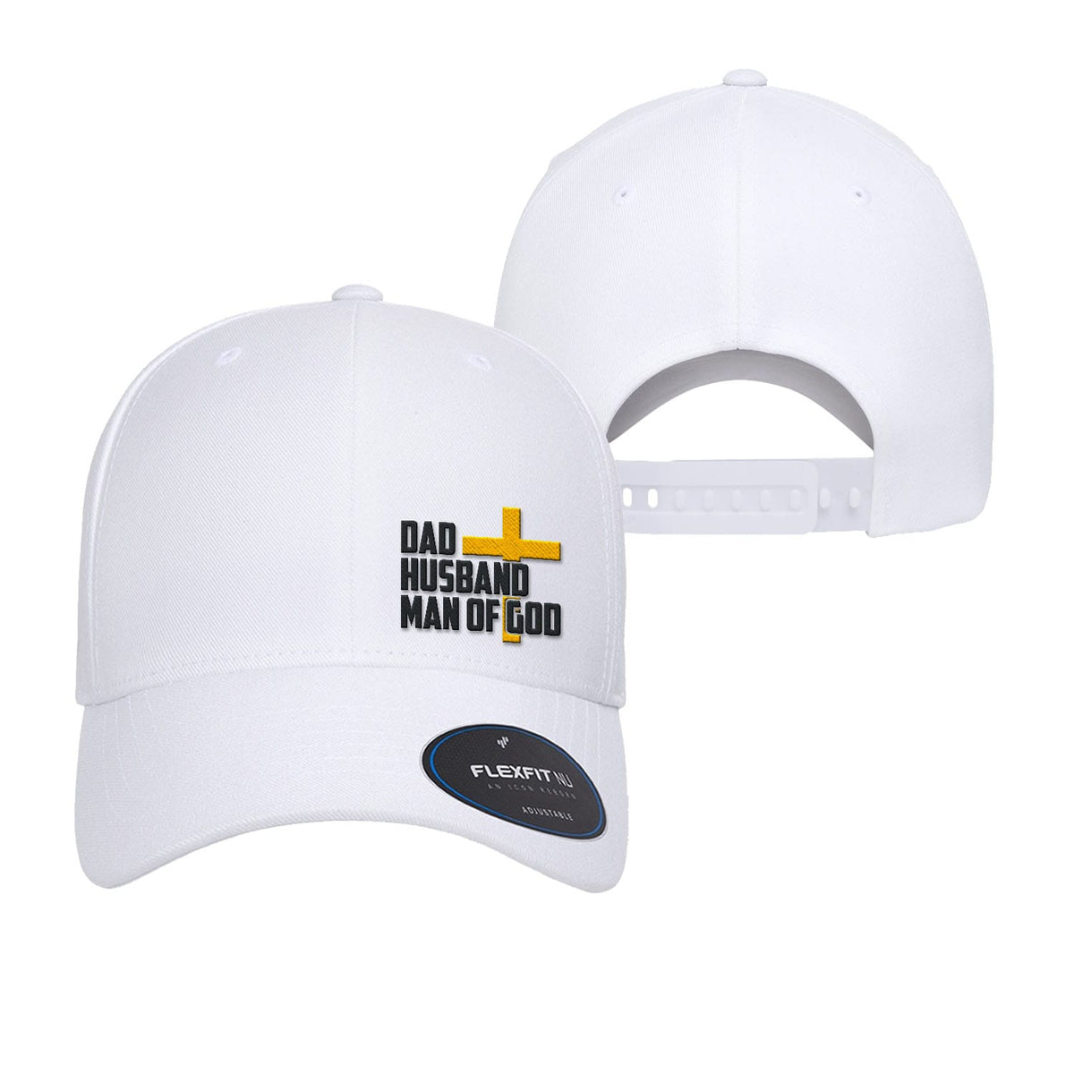 OurTrueGod Customs Hat Dad, Husband, Man of God Premium Flexfit Hats