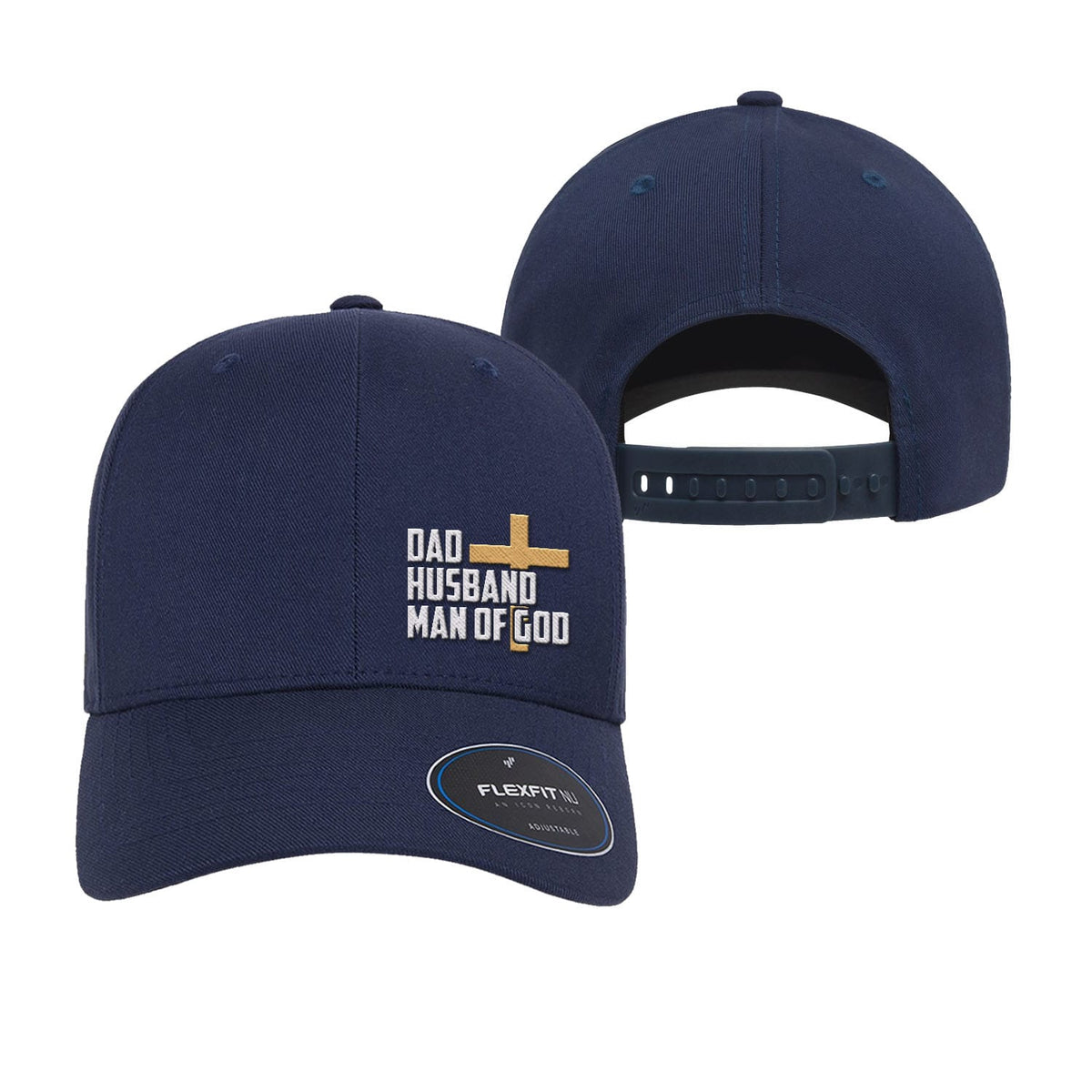 OurTrueGod Customs Hat Dad, Husband, Man of God Premium Flexfit Hats