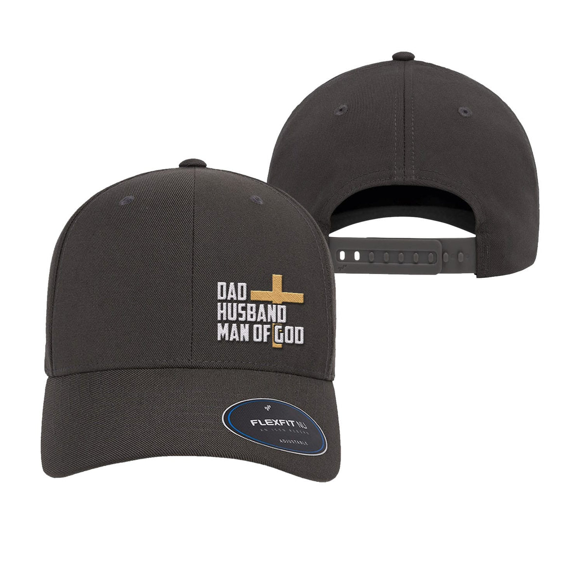 OurTrueGod Customs Hat Dad, Husband, Man of God Premium Flexfit Hats