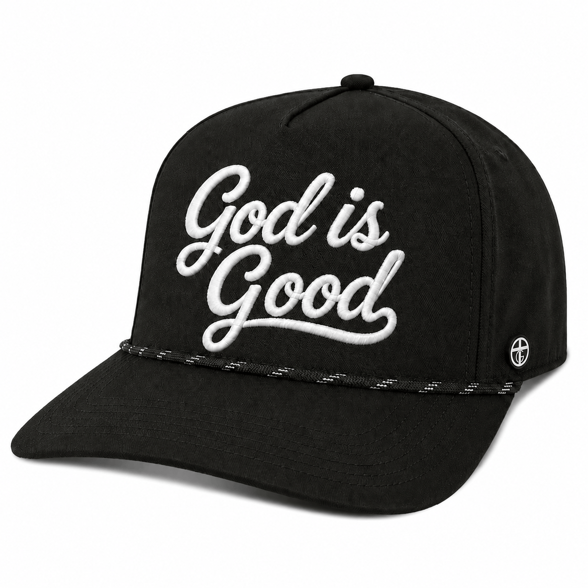 OurTrueGod Customs Hat Five Panel Classic / Black / One Size God is Good Rope Hats