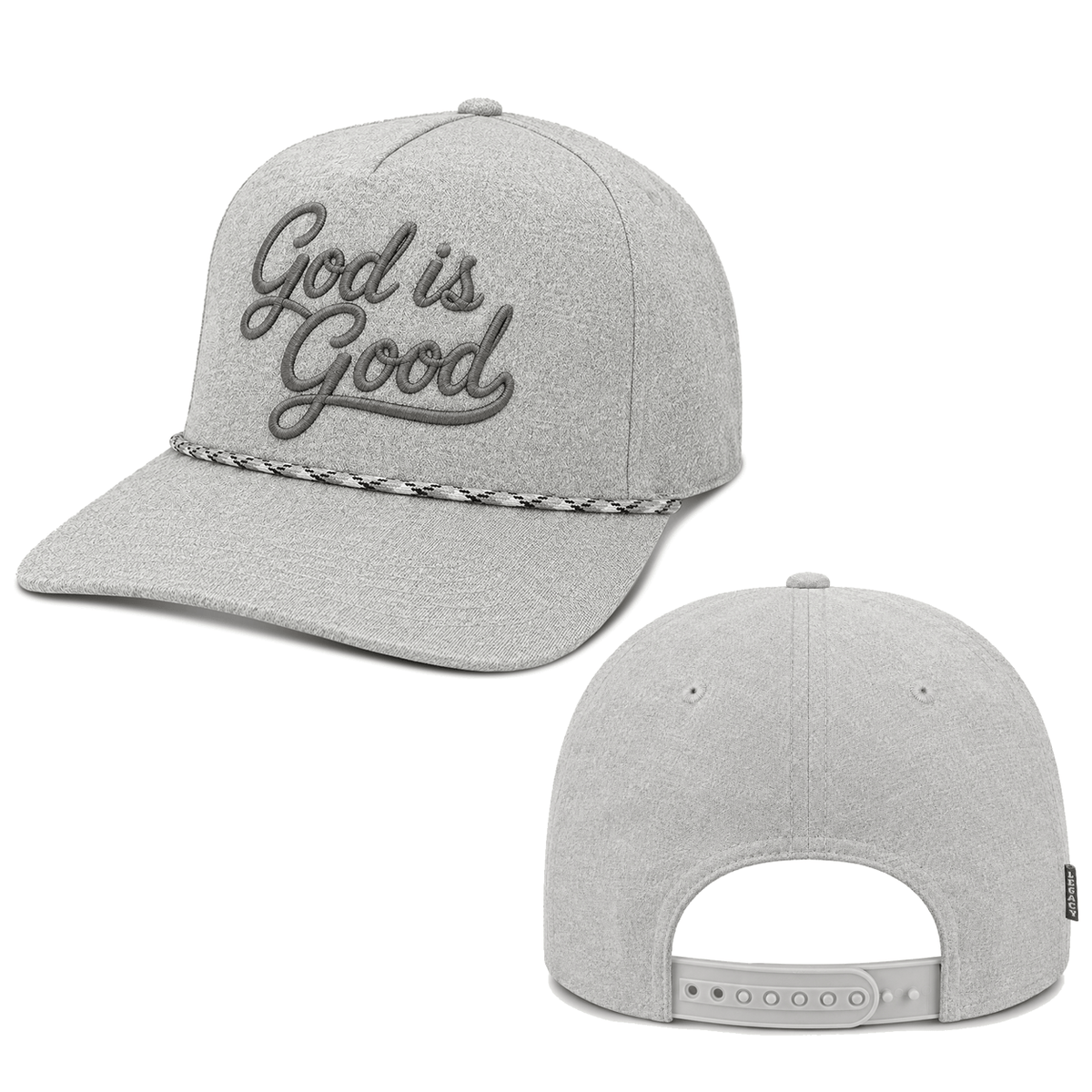 OurTrueGod Customs Hat Five Panel Classic / Heather Grey / One Size God is Good Rope Hats