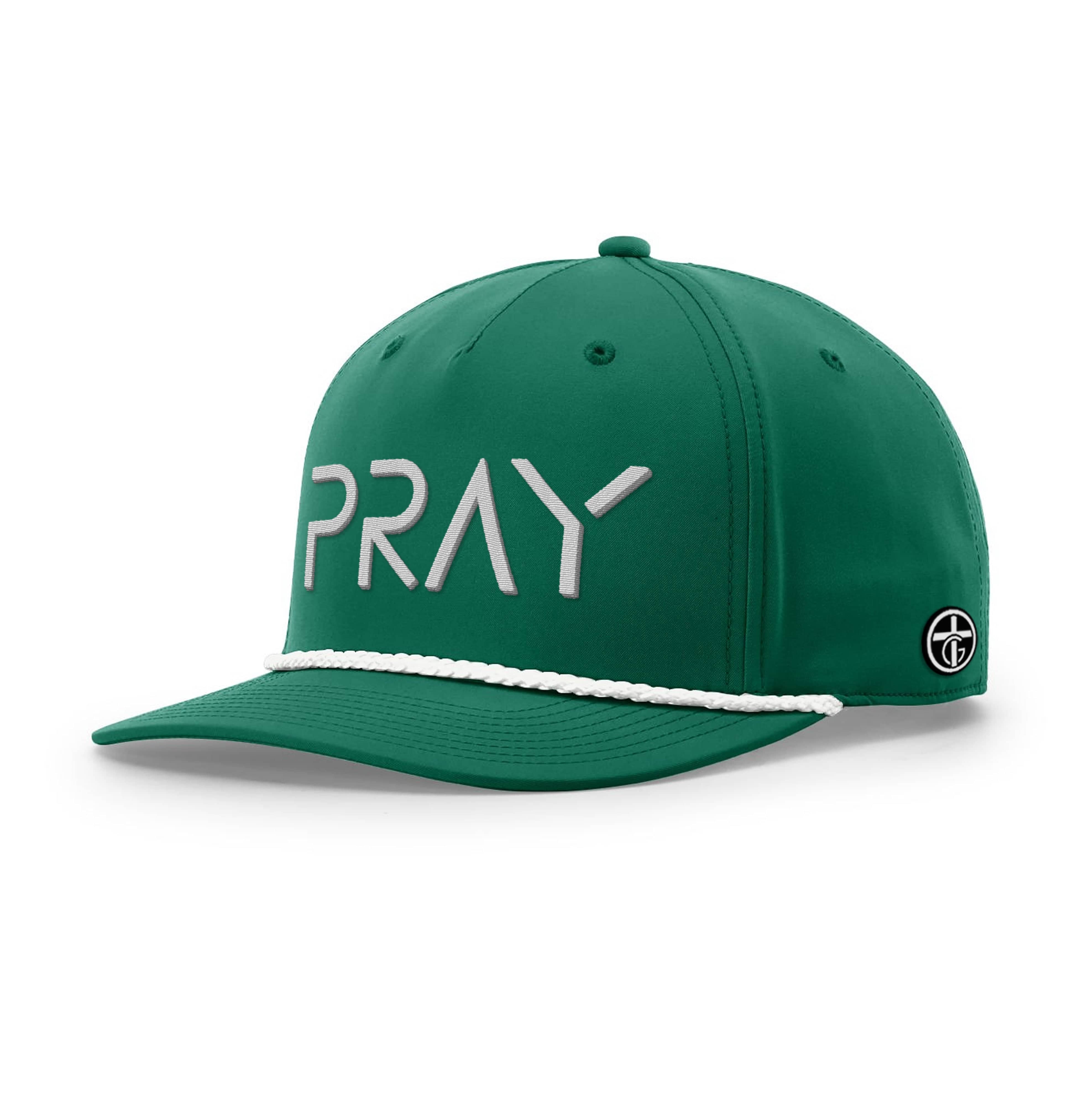 OurTrueGod Customs Hat Five Panel Classic / Kelly and White / One Size PRAY Rope Hats
