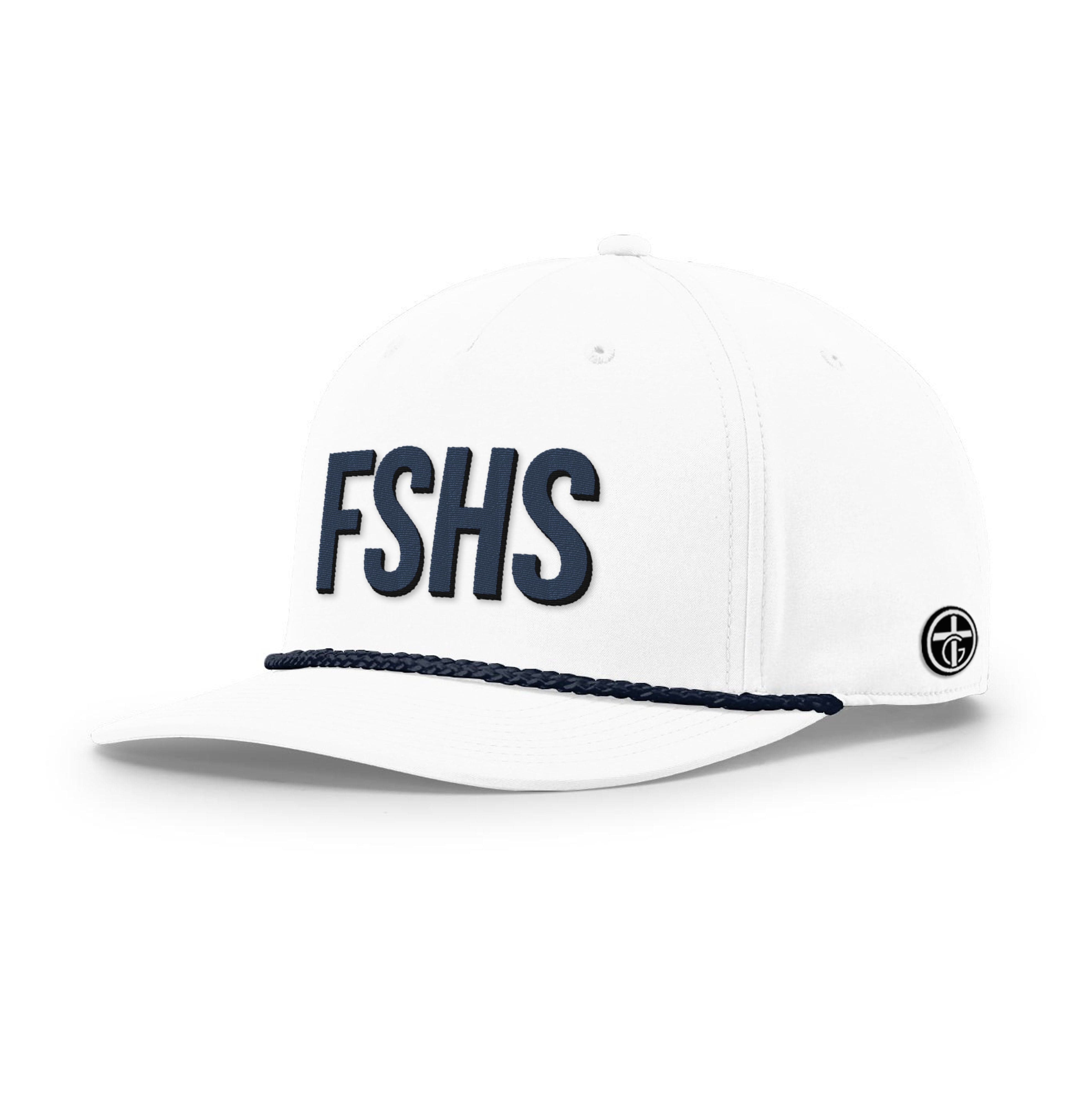 OurTrueGod Customs Hat Five Panel Classic / White and Navy / One Size Father, Son, Holy Spirit Rope Hats