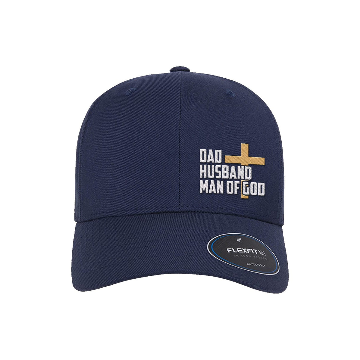 OurTrueGod Customs Hat Flexfit Adjustable Cap / Navy / One Size Dad, Husband, Man of God Premium Flexfit Hats