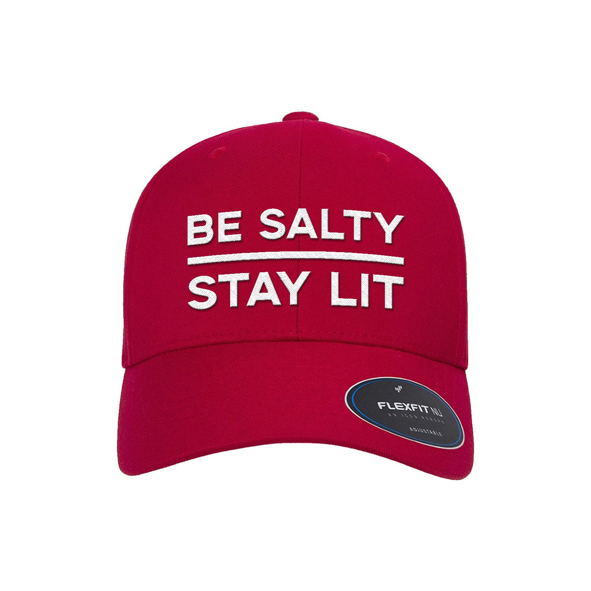OurTrueGod Customs Hat Flexfit Adjustable Cap / Red / One Size Be Salty Stay Lit Premium Flexfit Hats