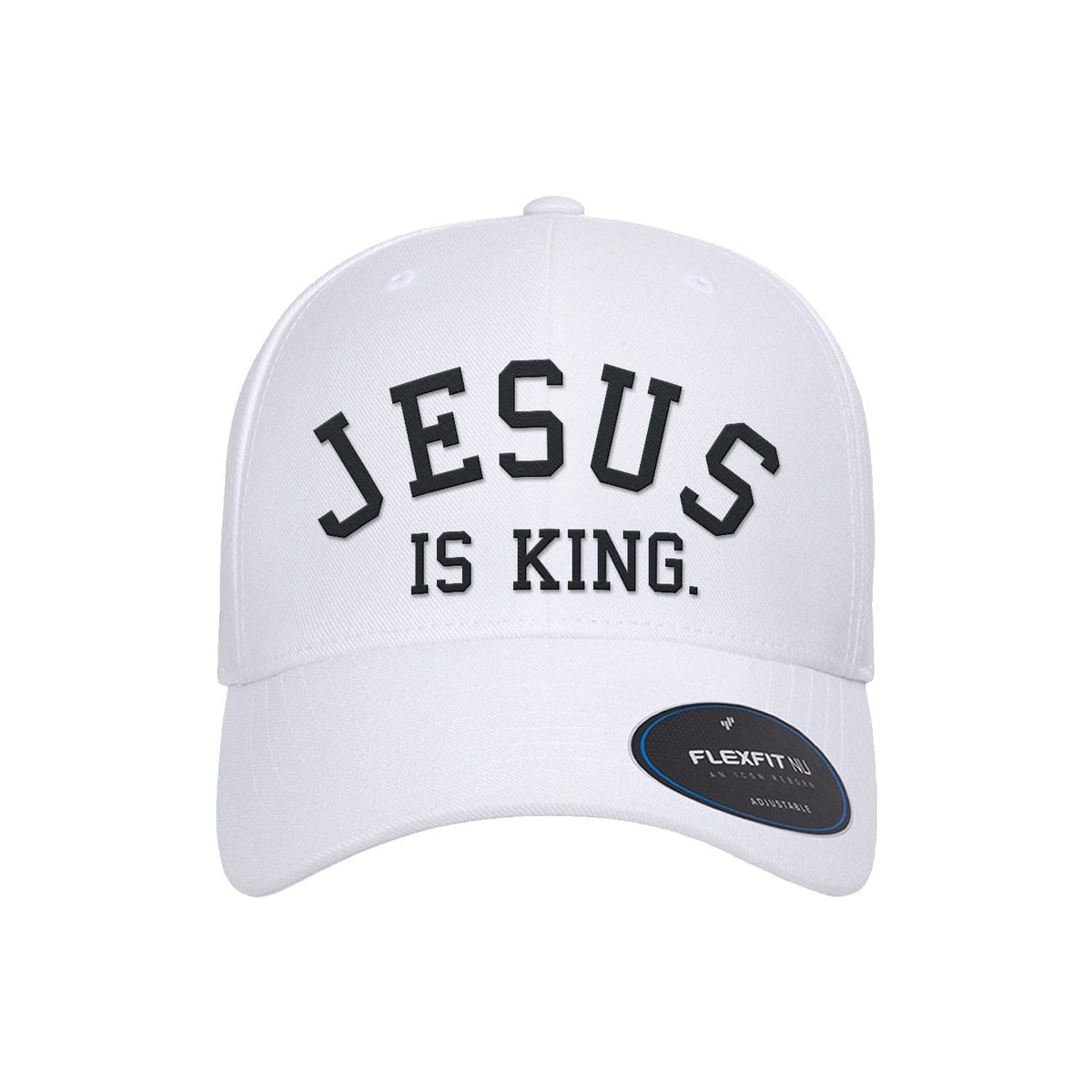 OurTrueGod Customs Hat Flexfit Adjustable Cap / White / One Size Jesus Is King Premium Flexfit Hats