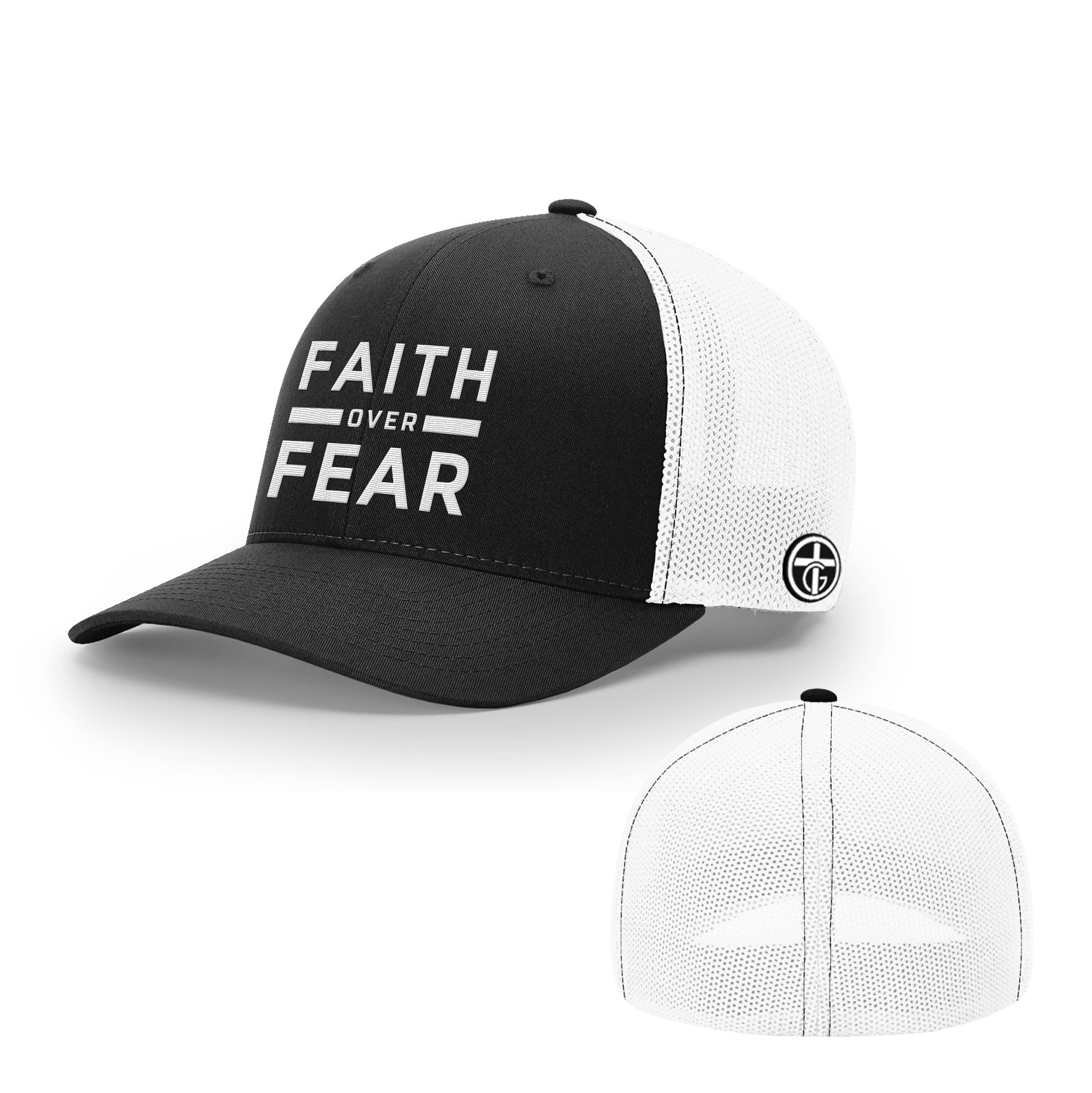 OurTrueGod Customs Hat Flexfit / Black and White / S/M Faith Over Fear Hats