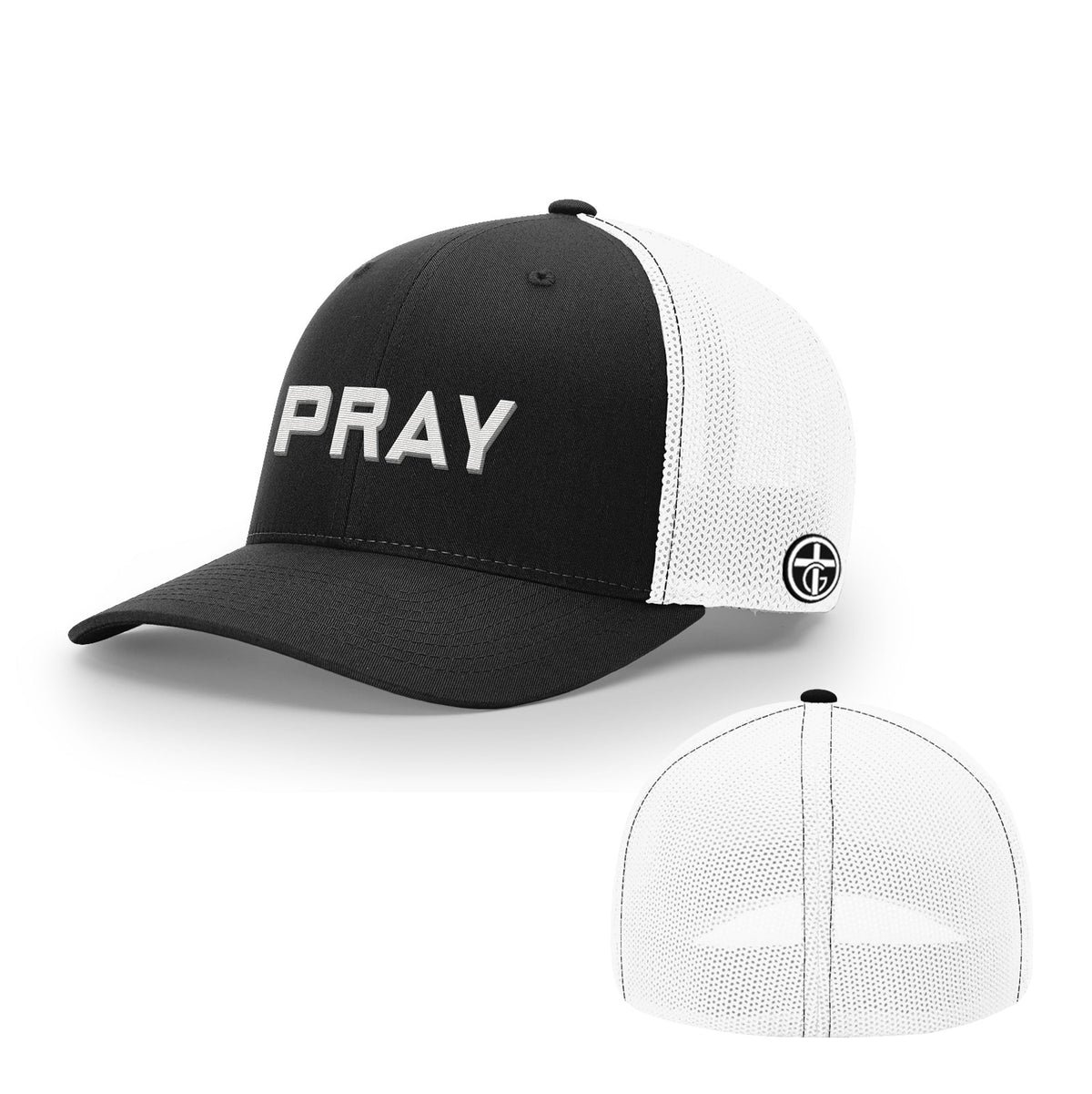 OurTrueGod Customs Hat Flexfit / Black and White / S/M Pray Hats