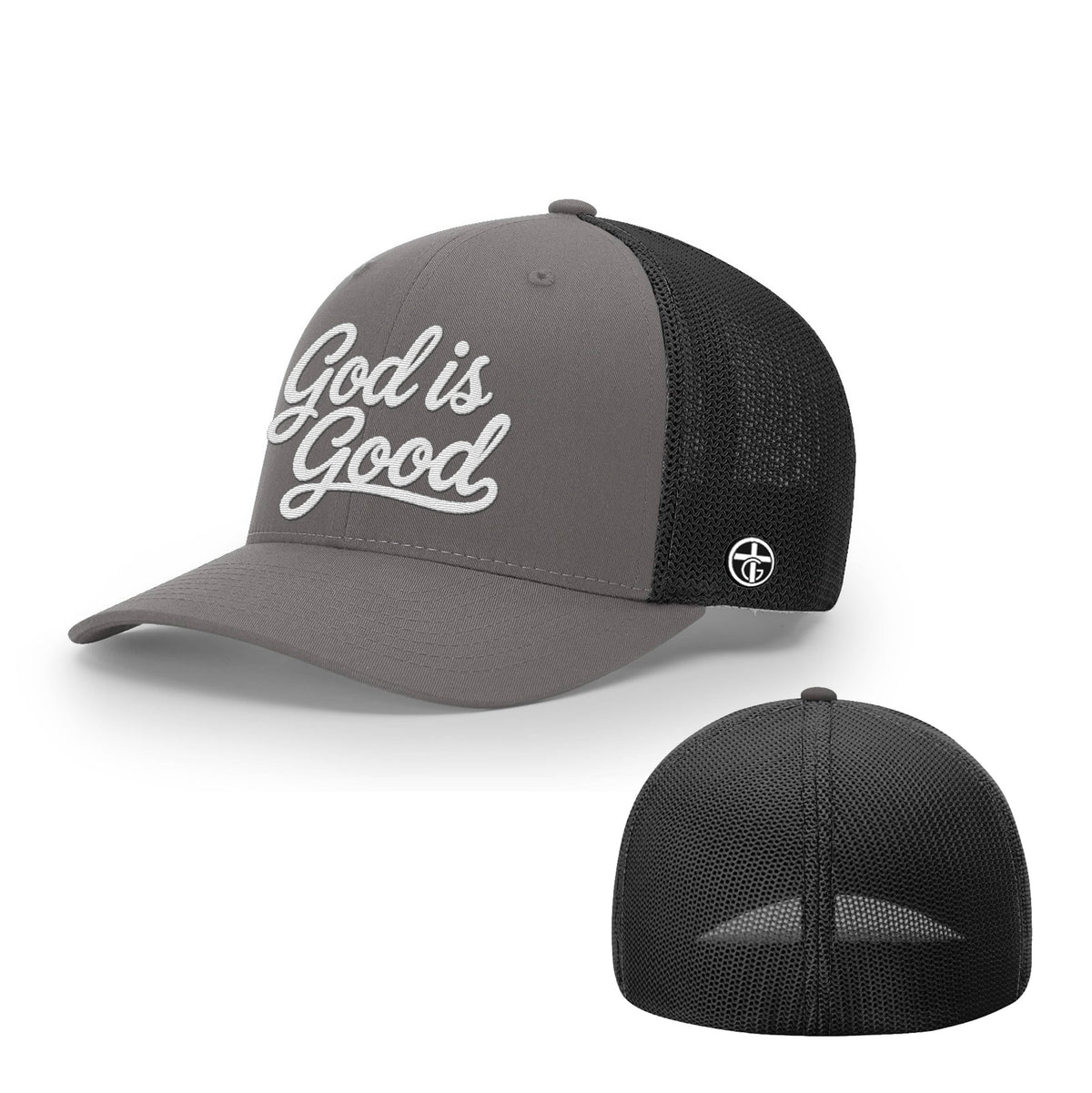 OurTrueGod Customs Hat Flexfit / Charcoal and Black / S/M God Is Good Hats
