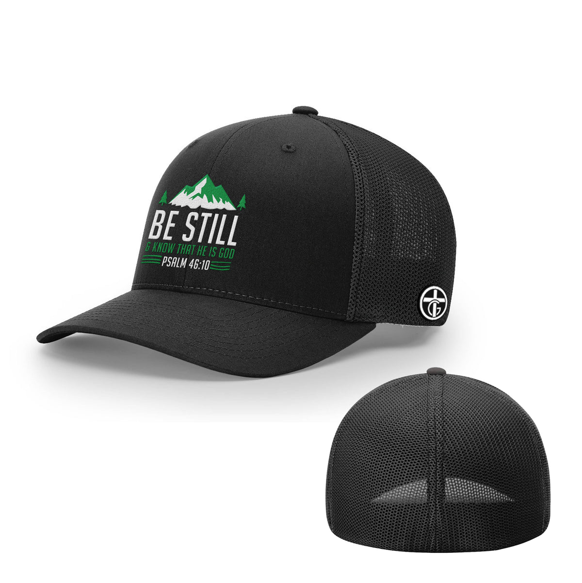 OurTrueGod Customs Hat Flexfit / Full Black / S/M Be Still And Know Hats