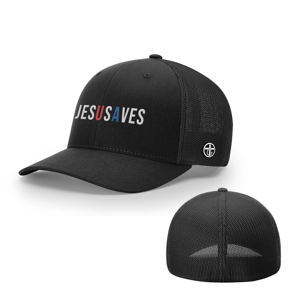 OurTrueGod Customs Hat Flexfit / Full Black / S/M JESUSAVES Hats
