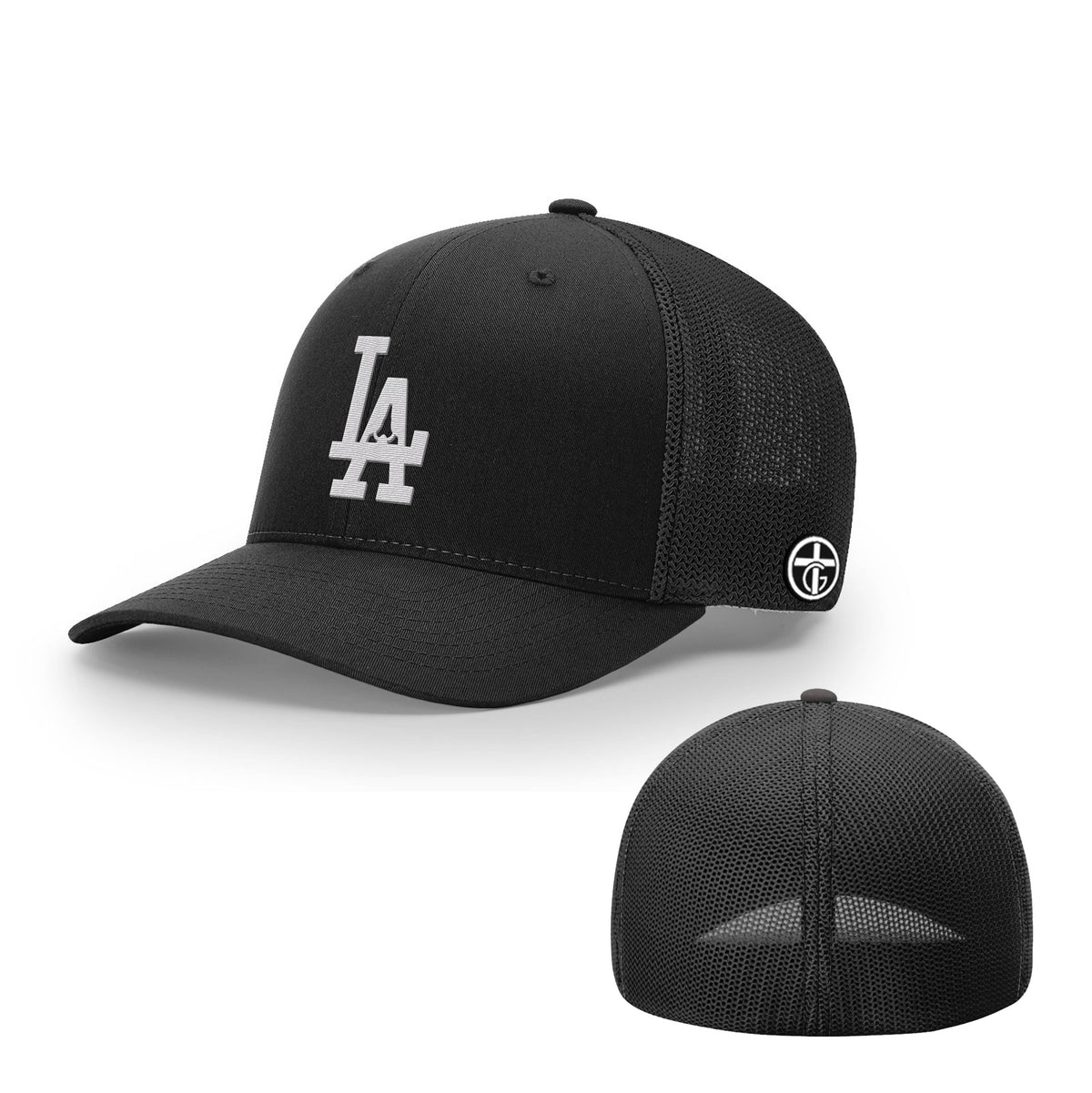Pray For LA Hat, Flexfit in Full Black