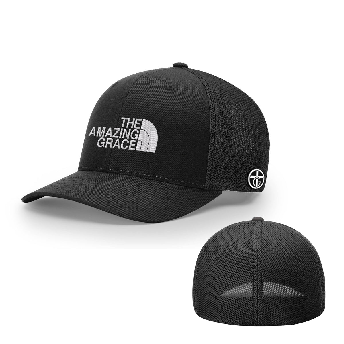 OurTrueGod Customs Hat Flexfit / Full Black / S/M The Amazing Grace Hats