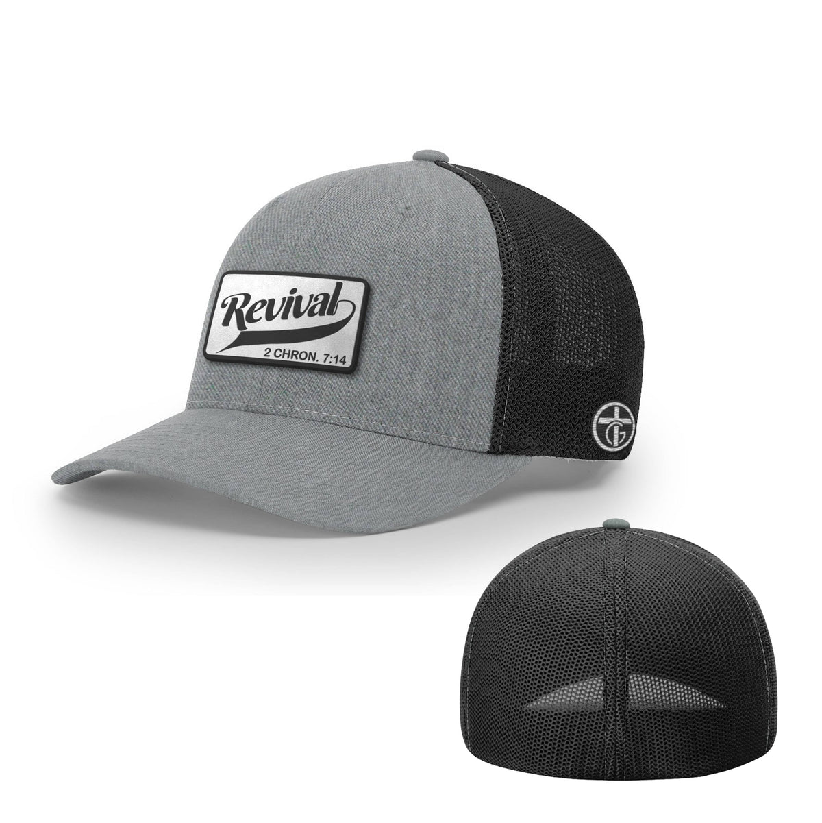 Revival Patch Hat, Flexfit in Heather and Black