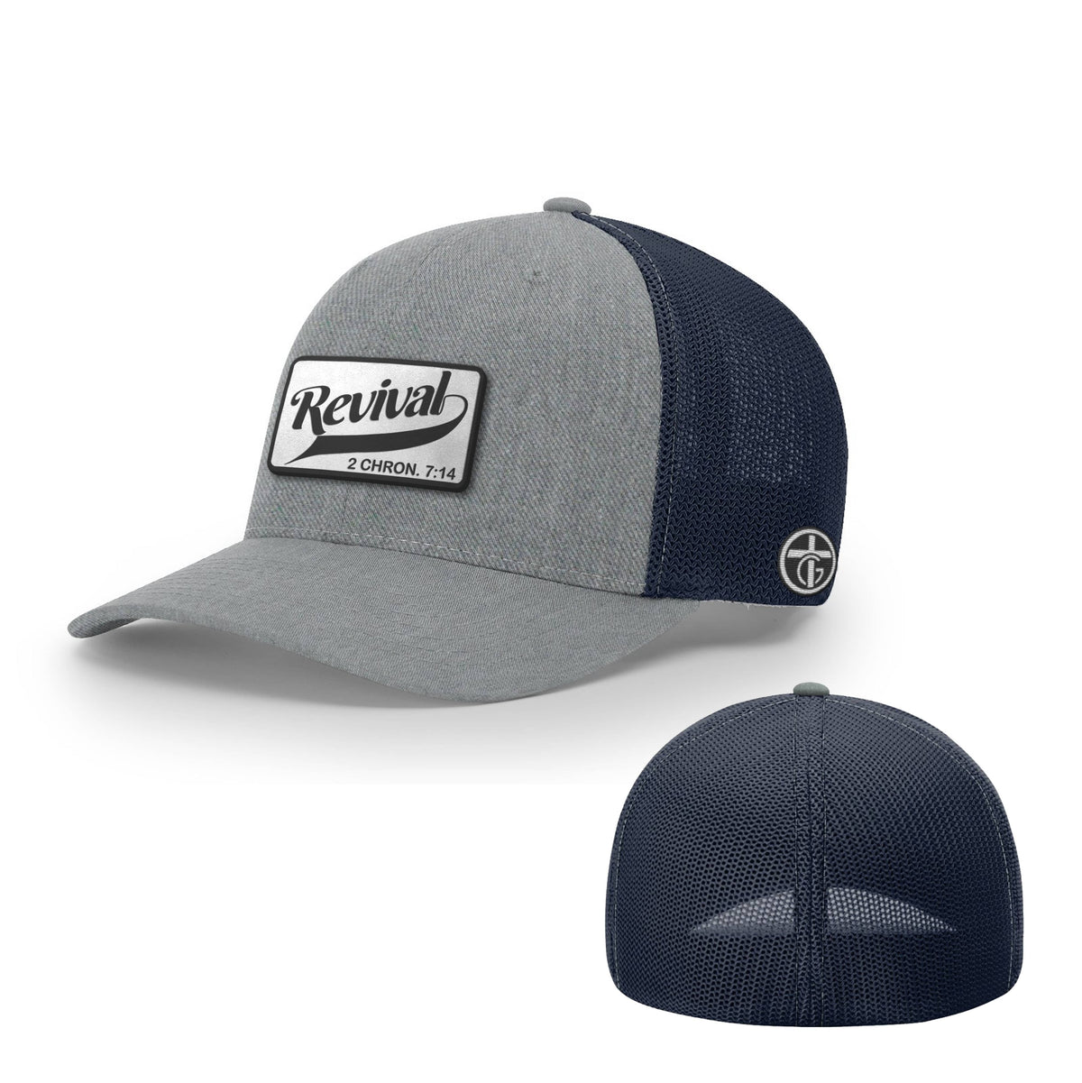 Revival Patch Hat, Flexfit in Heather and Navy