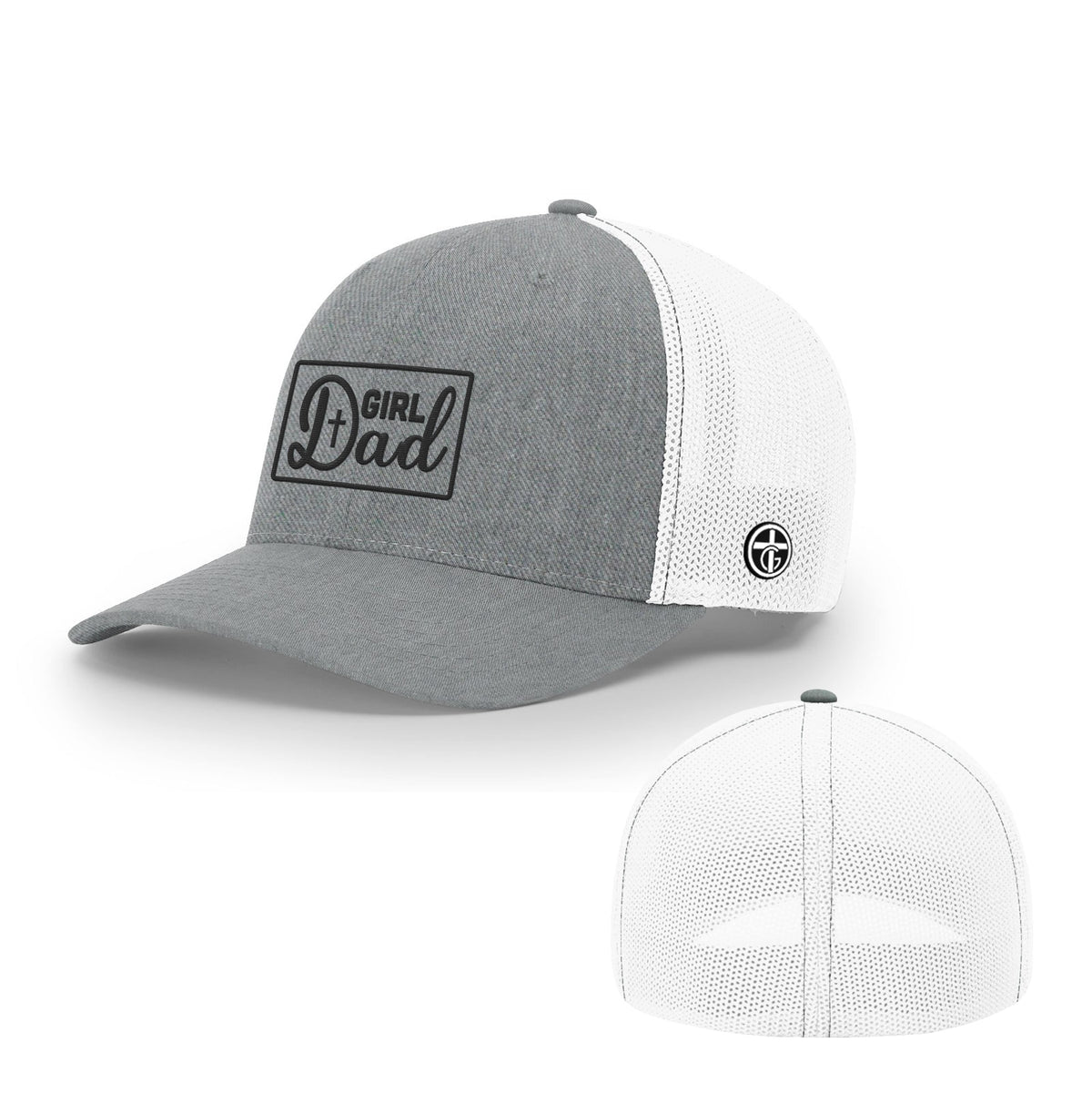 Christian Girl Dad Hat, Flexfit in Heather and White