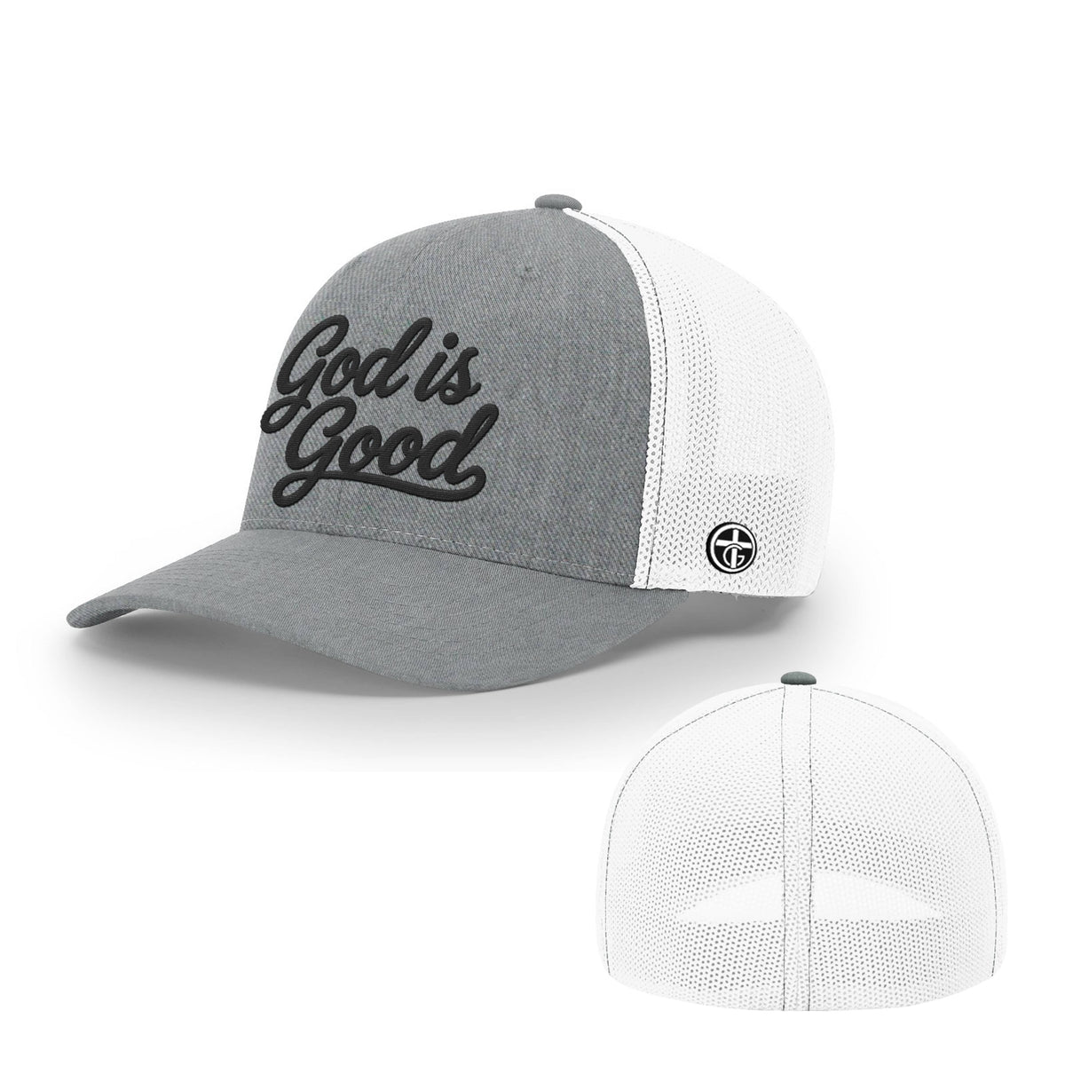 OurTrueGod Customs Hat Flexfit / Heather and White / S/M God Is Good Hats