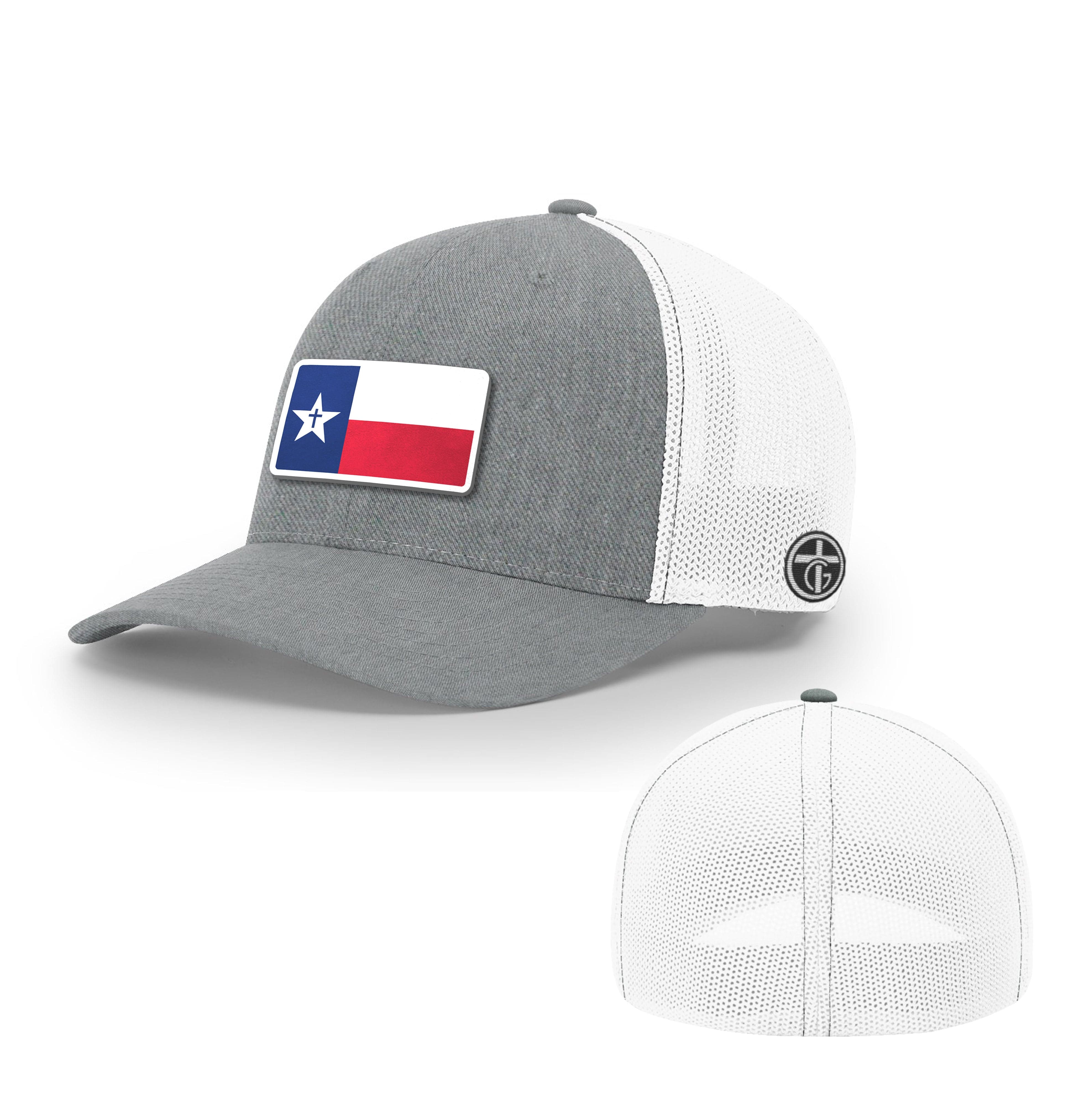 OurTrueGod Customs Hat Flexfit / Heather and White / S/M Texas is God's Country Patch Hats