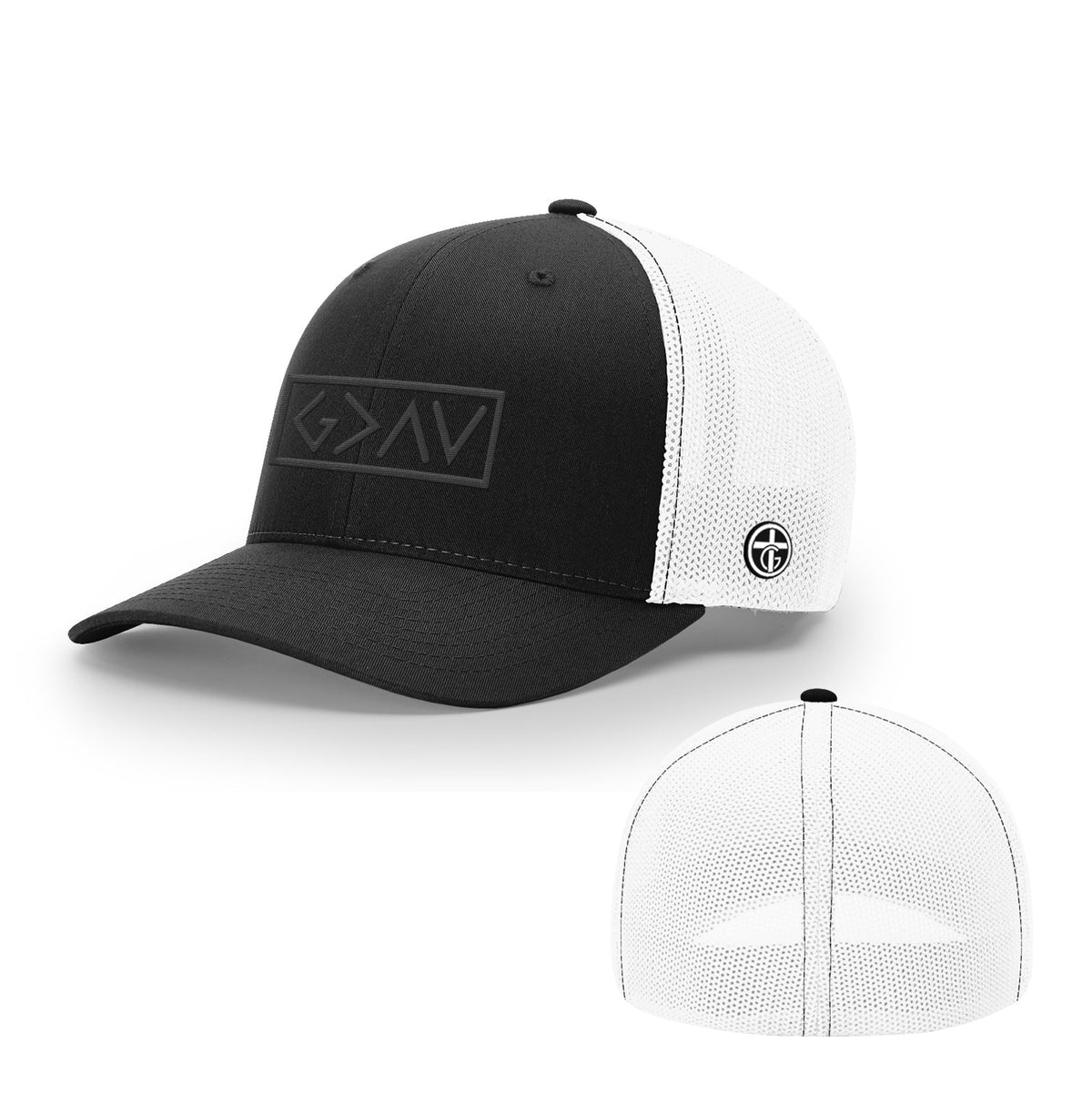 OurTrueGod Customs Hat God is Greater Than the Highs and Lows Blackout Version Hats