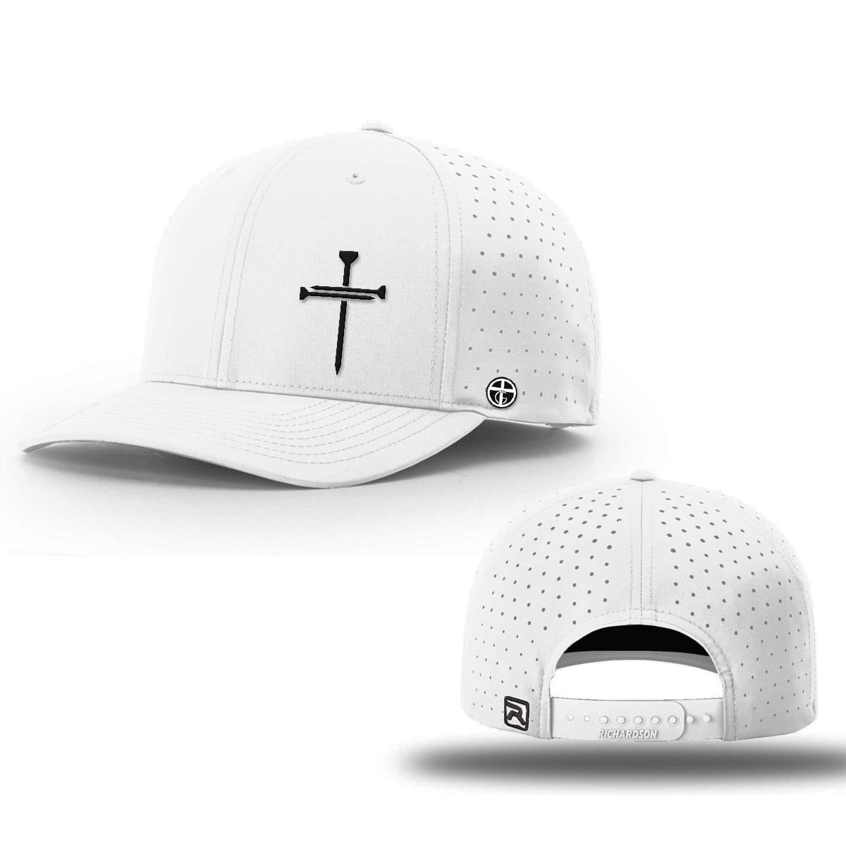 OurTrueGod Customs Hat Nail Cross Lower Left Performance Hats