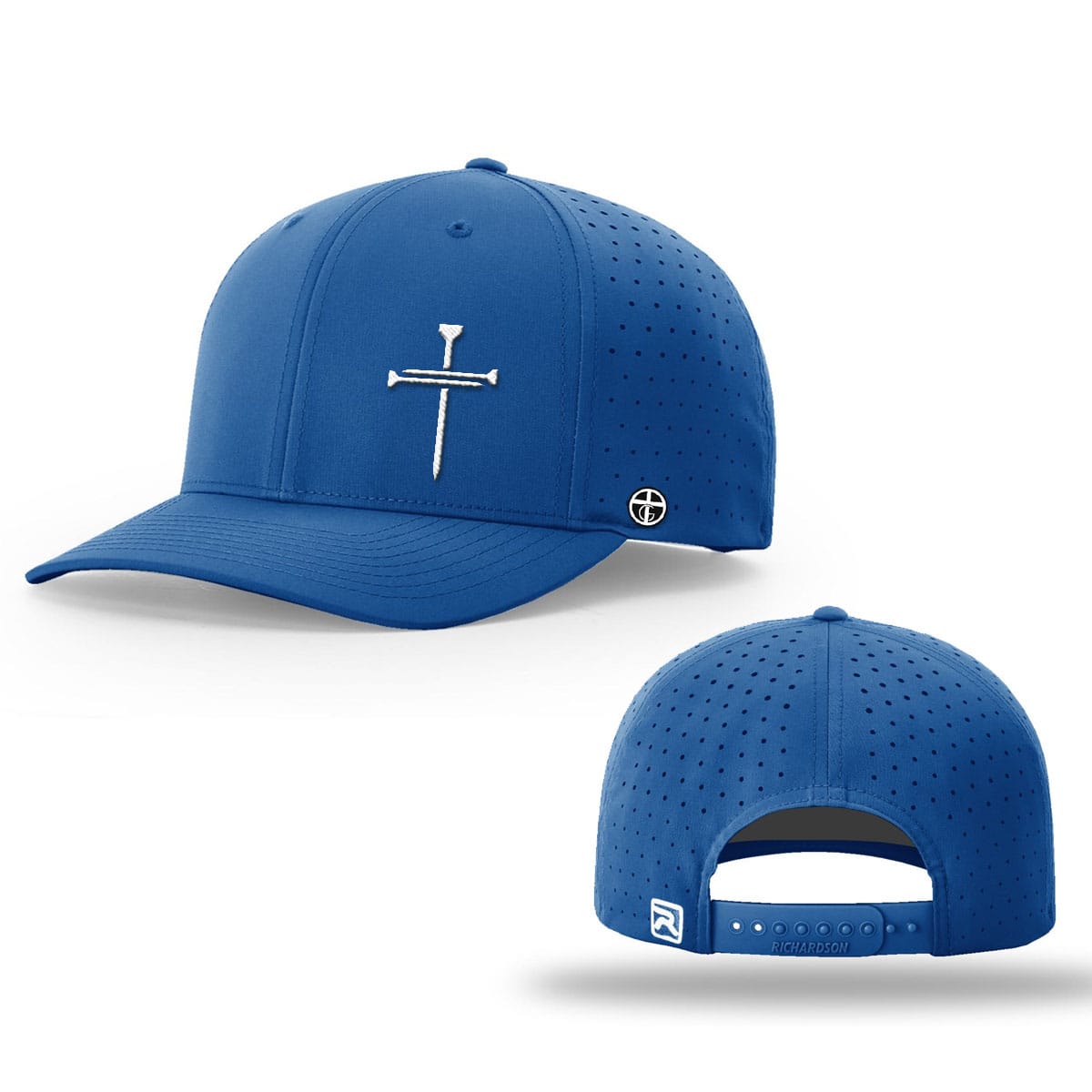 OurTrueGod Customs Hat Nail Cross Lower Left Performance Hats